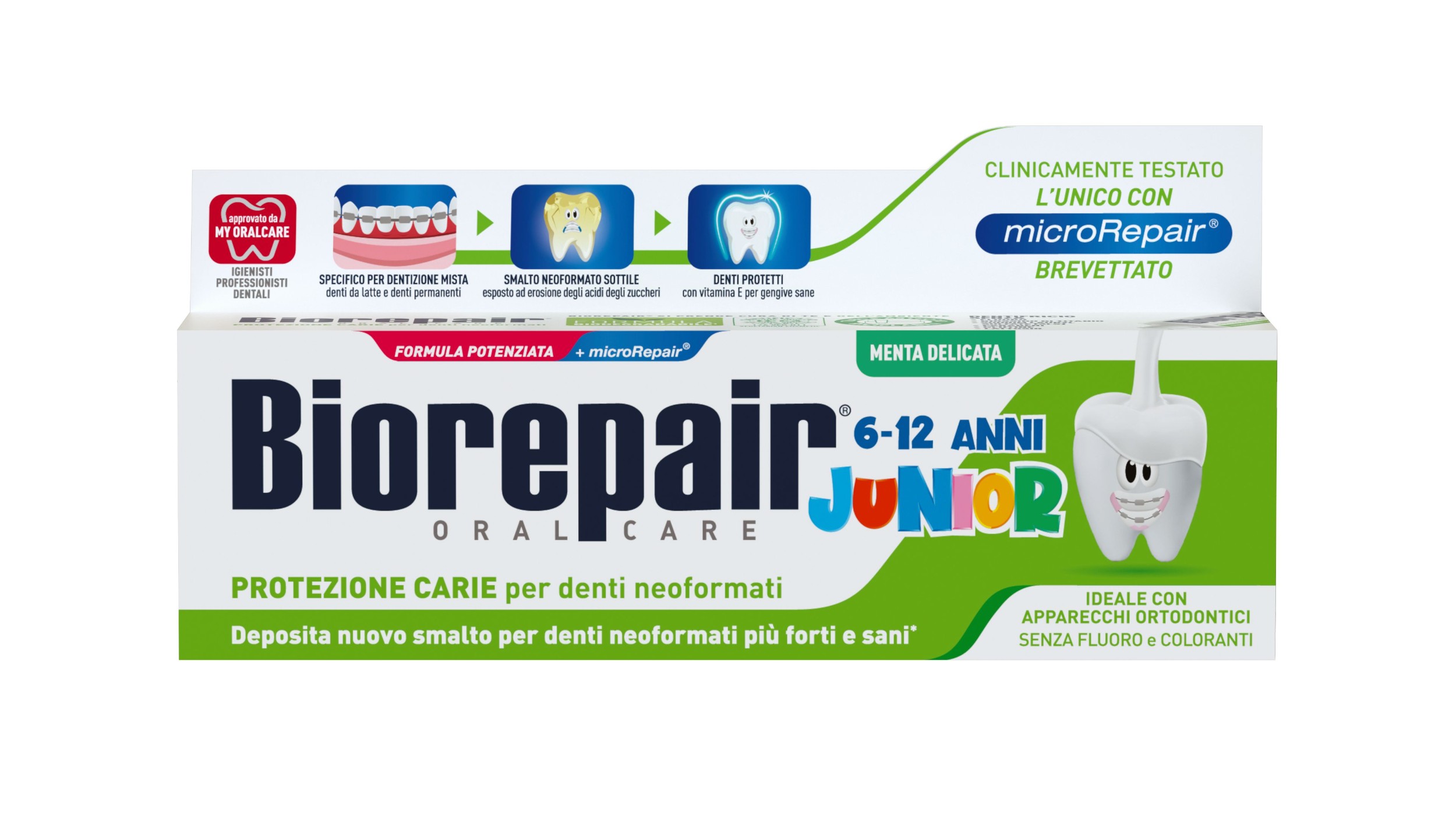 Drogerie a kosmetika - Biorepair Zubní pasta Junior 6-12 máta 75 ml