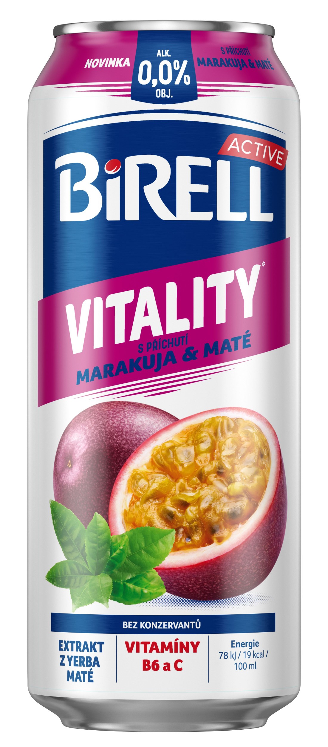 Nápoje - Birell Vitality Marakuja & Maté 0,5l