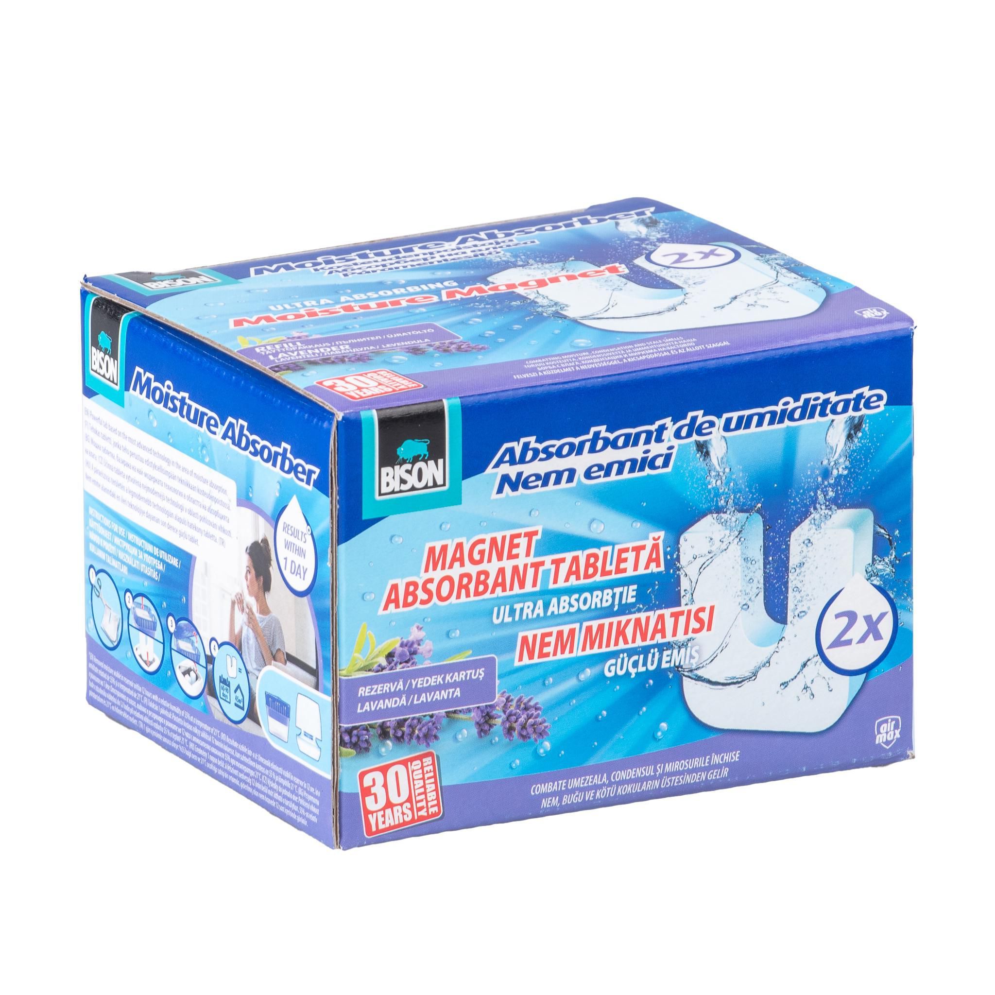 Domácnost a Zahrada - Bison AIR MAX MAGNET tablety do pohlčovače vlhkosti Lavender2 x 450 g