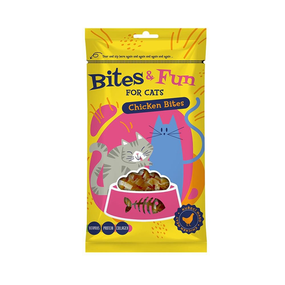 Svět zvířat - Bites&Fun kuřecí kousky pro kočky 60 g