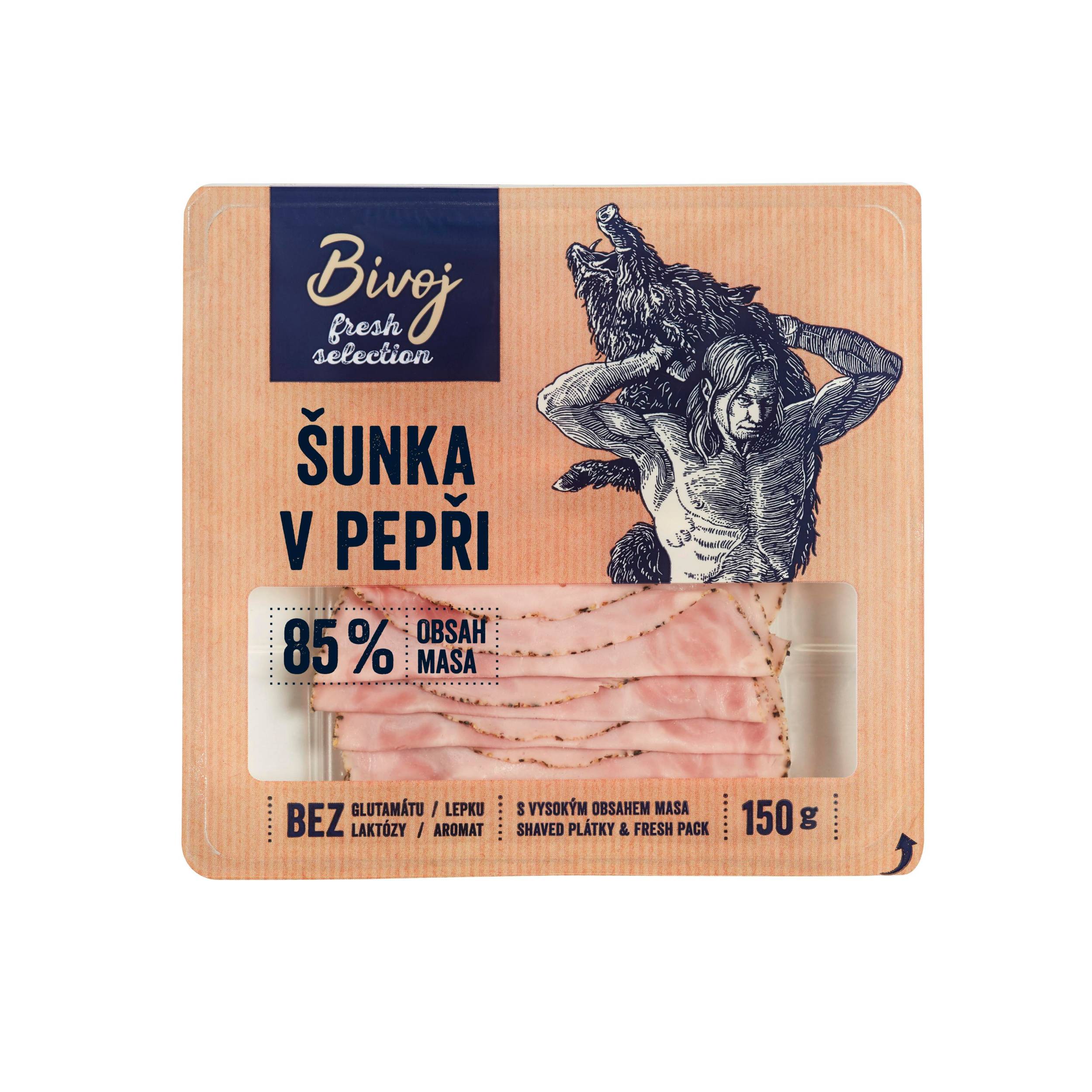 Uzeniny a lahůdky - Bivoj Šunka v pepři 150 g