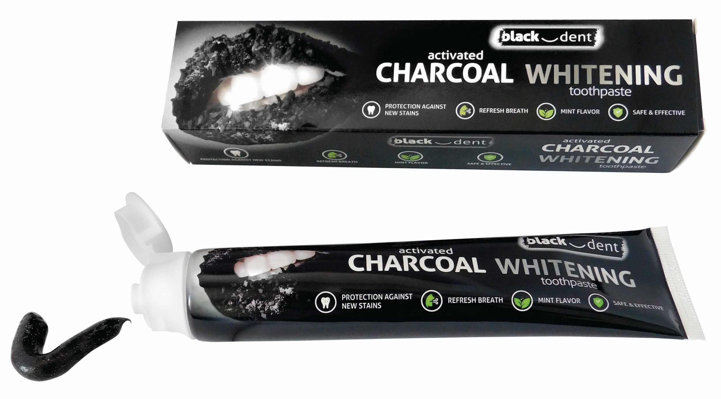 Drogerie a kosmetika - black-dent zubní pasta s fluorem a aktivovaným organickým uhlím 75ml