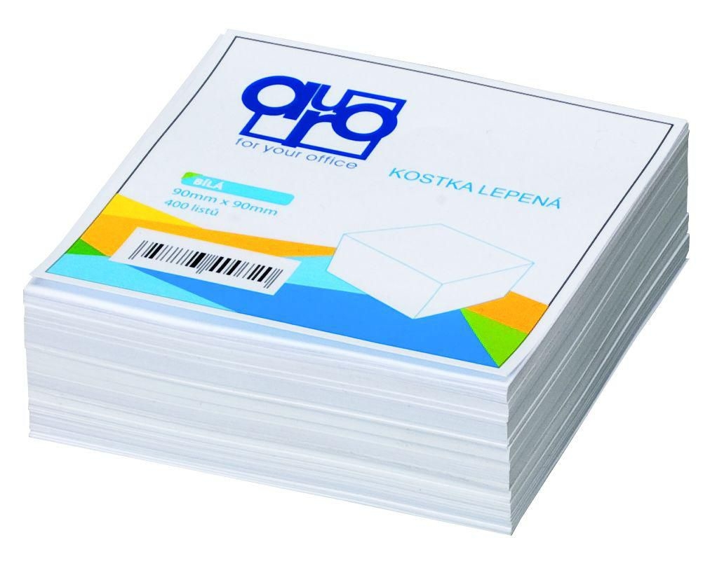 Blok špalíček 90x90mm/400 listů lepený, bílý-0