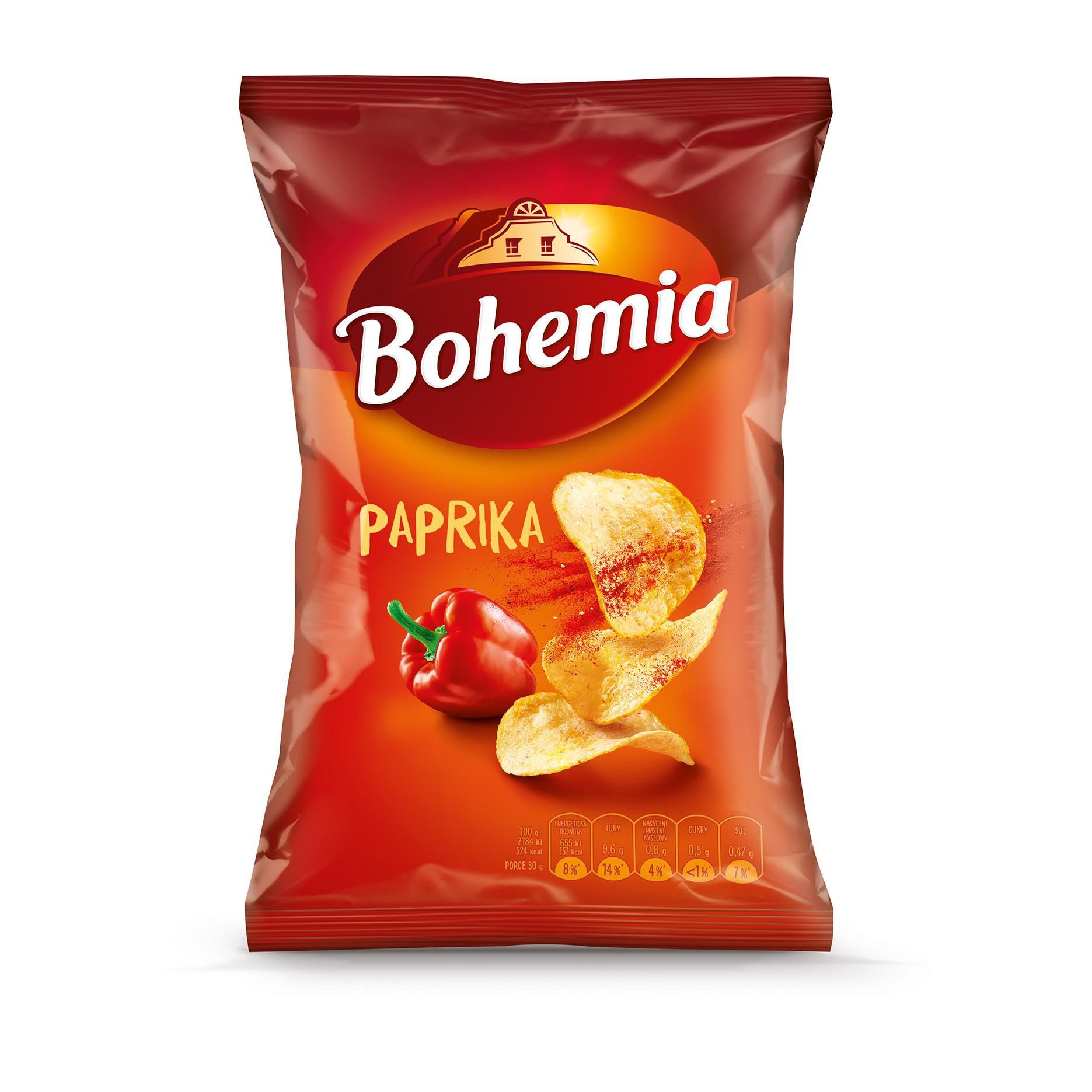 Trvanlivé potraviny - Bohemia Chips paprika 60g