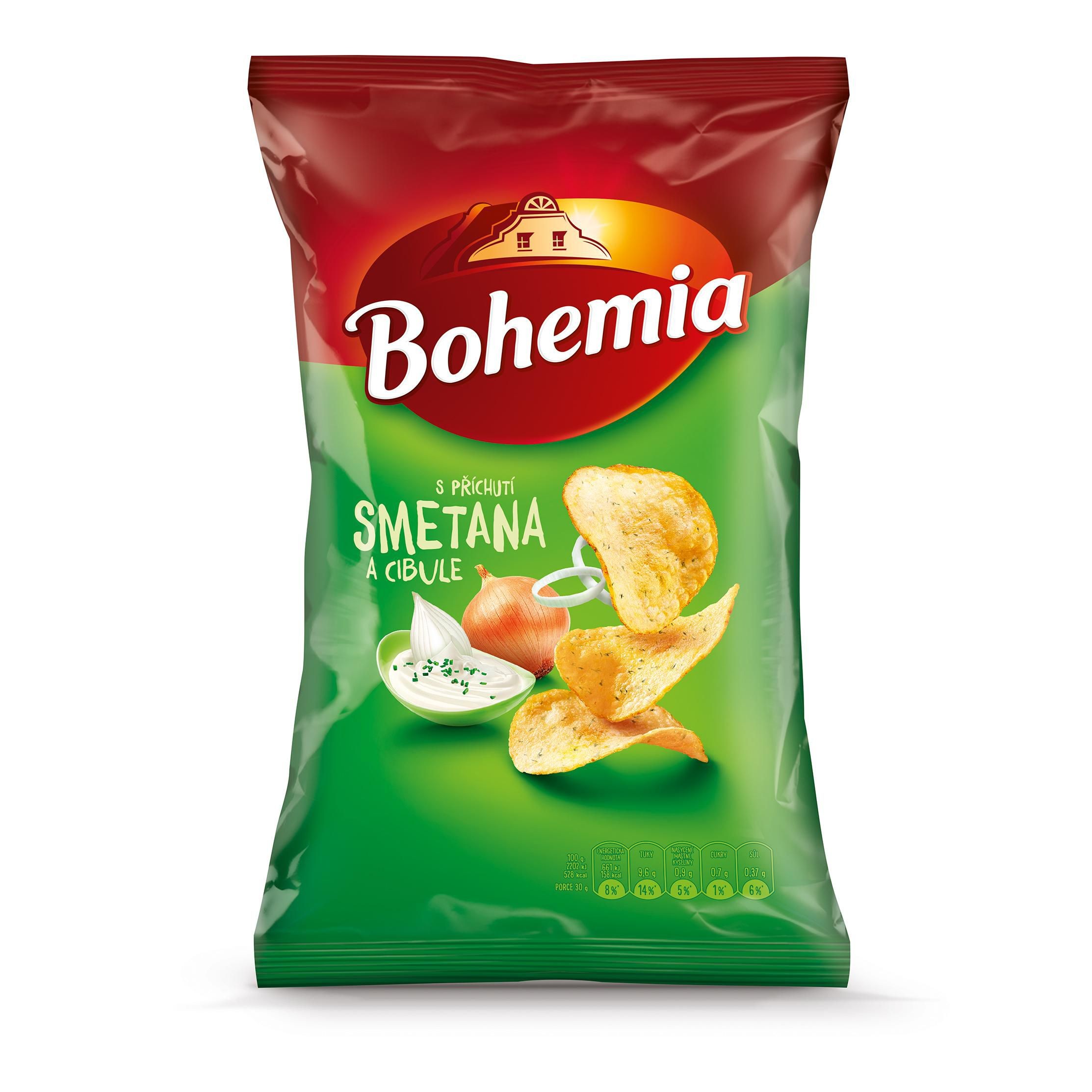 Trvanlivé potraviny - Bohemia Chips smetana a cibule 130g