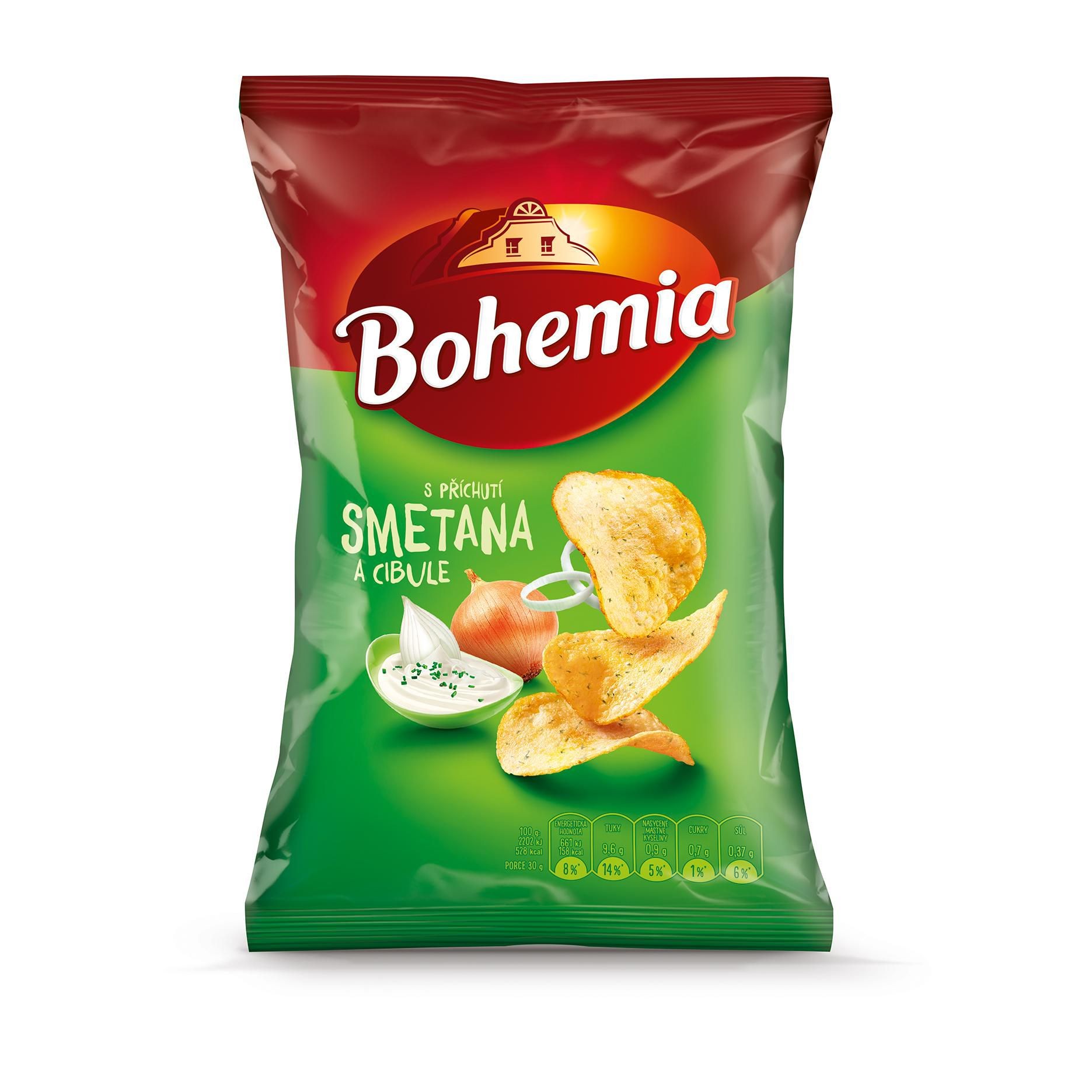 Trvanlivé potraviny - Bohemia Chips smetana a cibule 60g