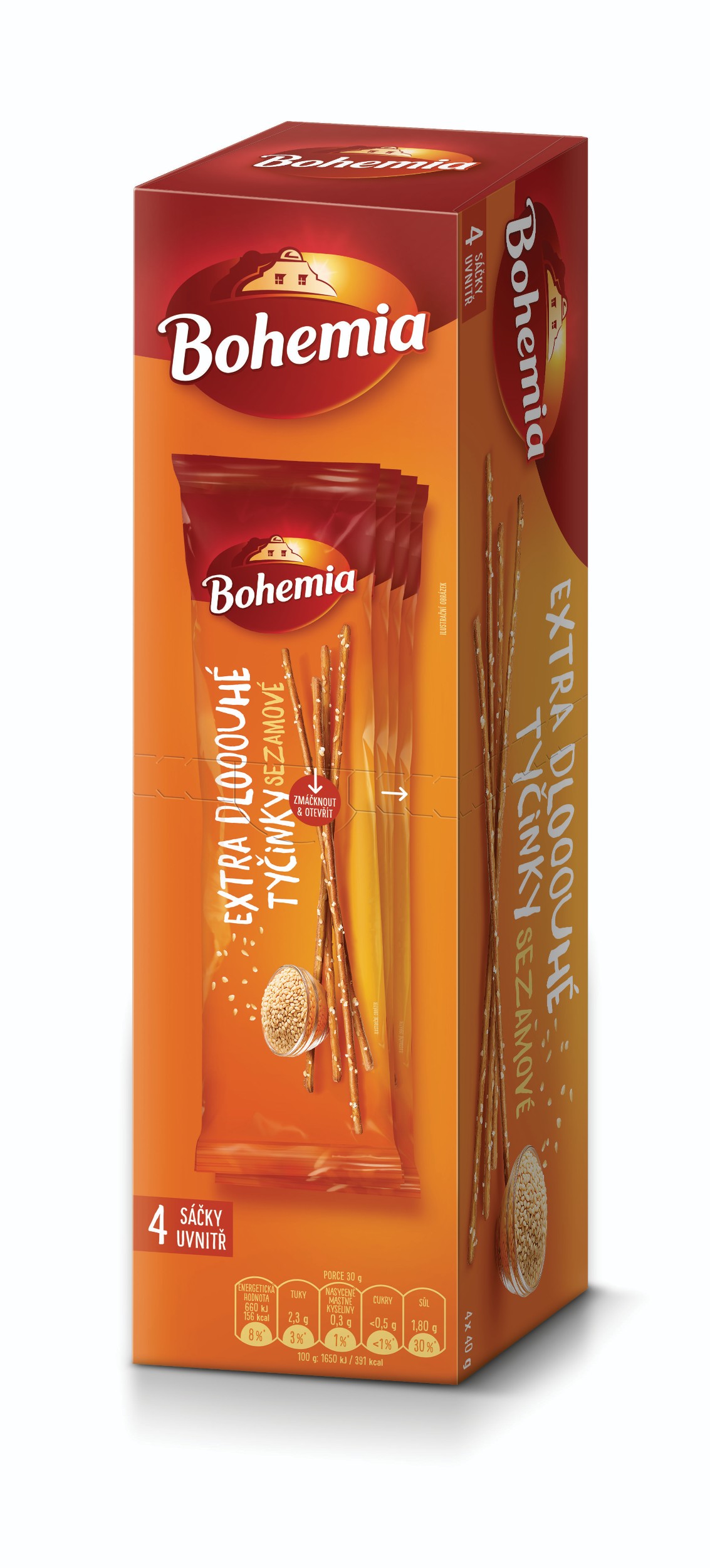 Trvanlivé potraviny - Bohemia Extra Dlooouhé tyčinky Sezamové 4x40g