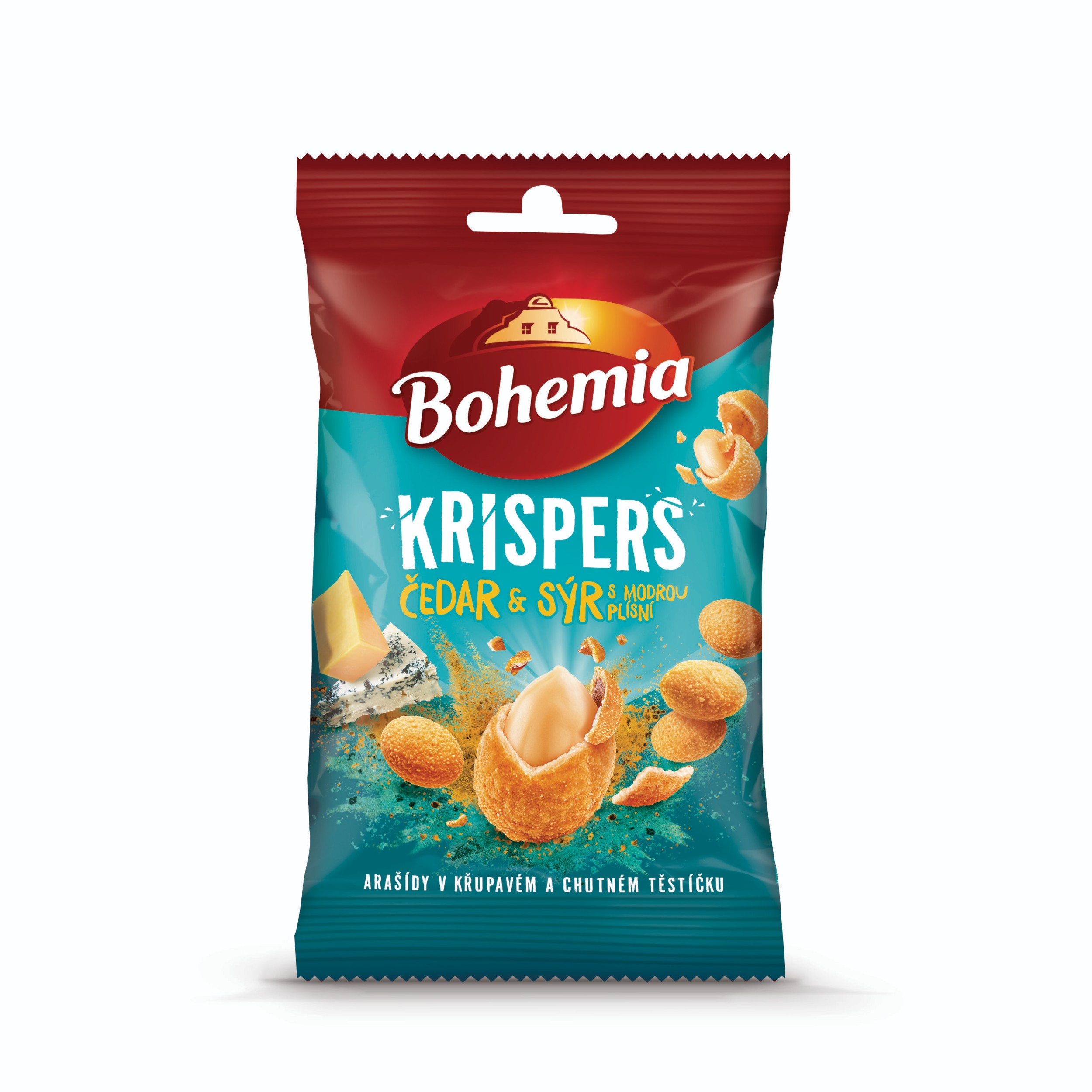 Trvanlivé potraviny - Bohemia Krispers oříšky Čedar a Sýr s modrou plísní 60g