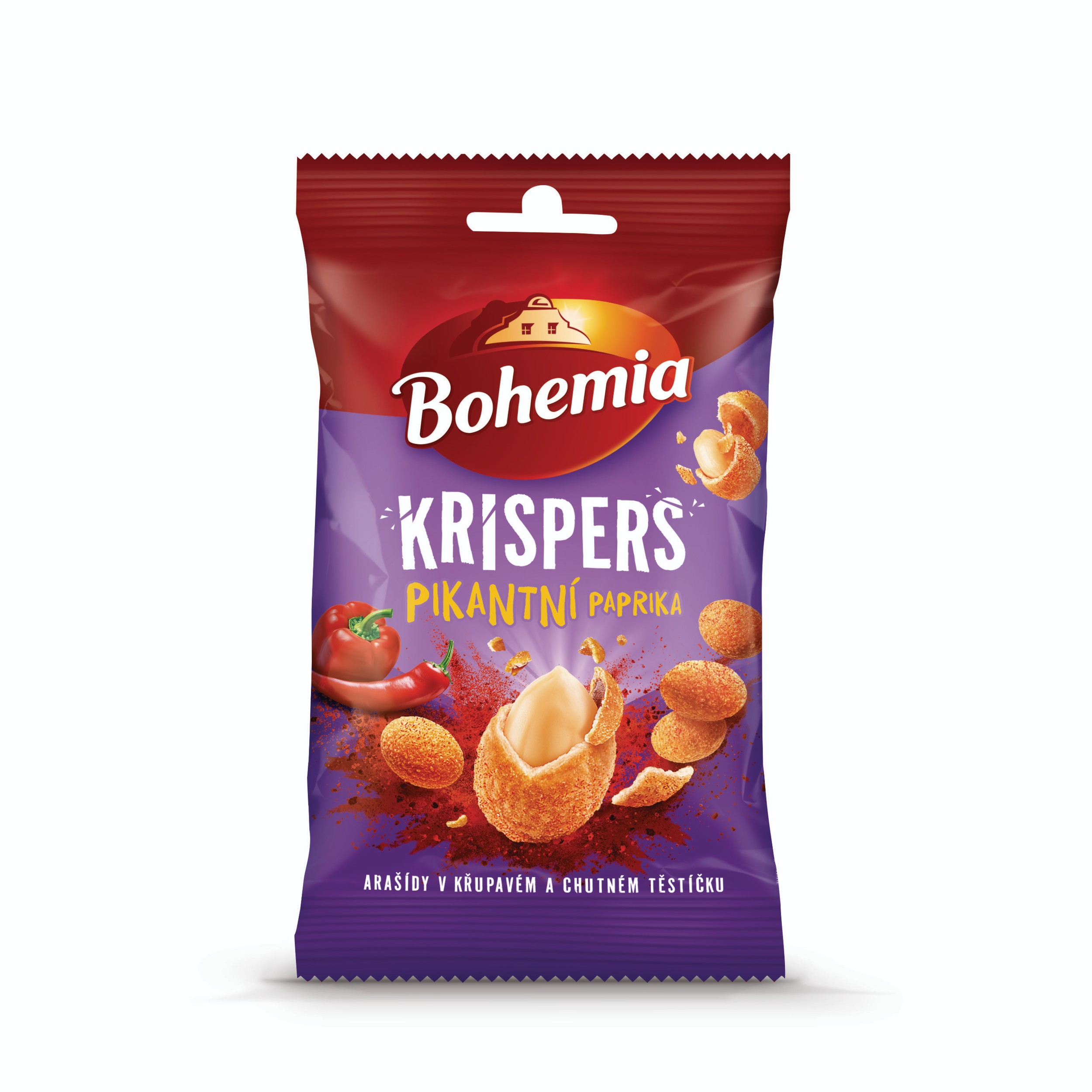 Trvanlivé potraviny - Bohemia Krispers oříšky Pikantní Paprika 60g