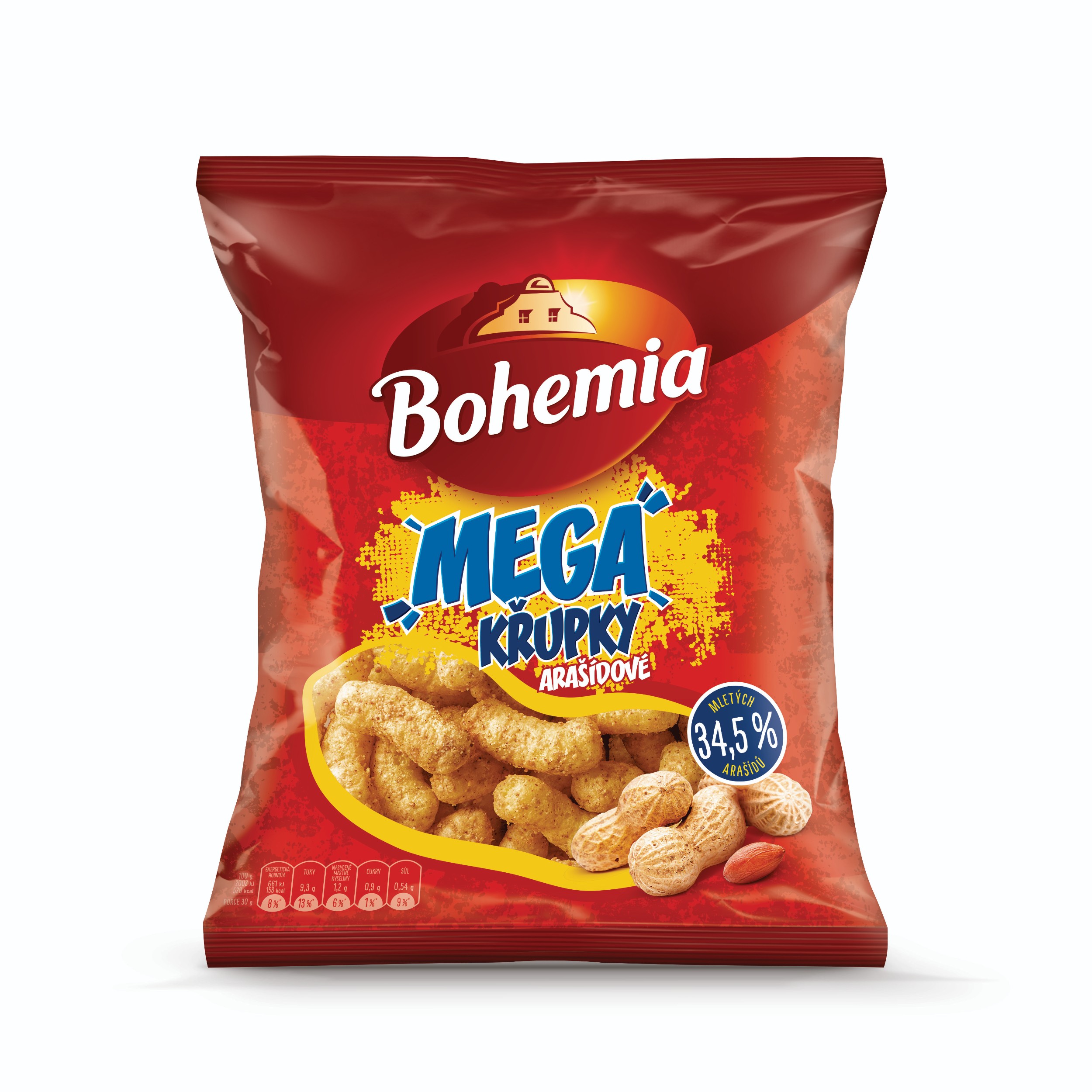 Trvanlivé potraviny - Bohemia Mega křupky arašídové 150 g