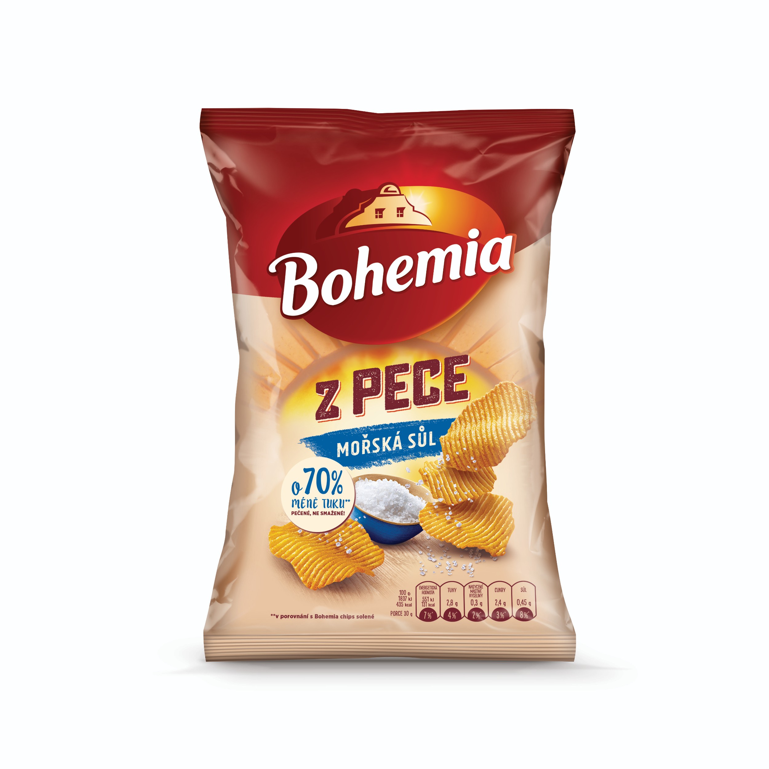 Trvanlivé potraviny - Bohemia Z PECE Chips Mořská sůl 100g