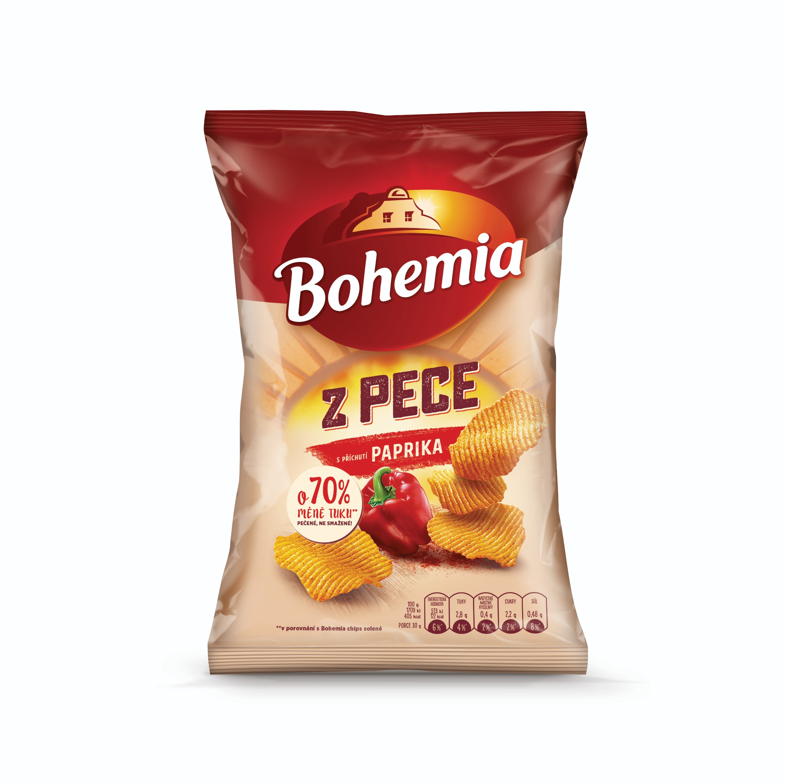 Trvanlivé potraviny - Bohemia Z PECE Chips Paprika 100g