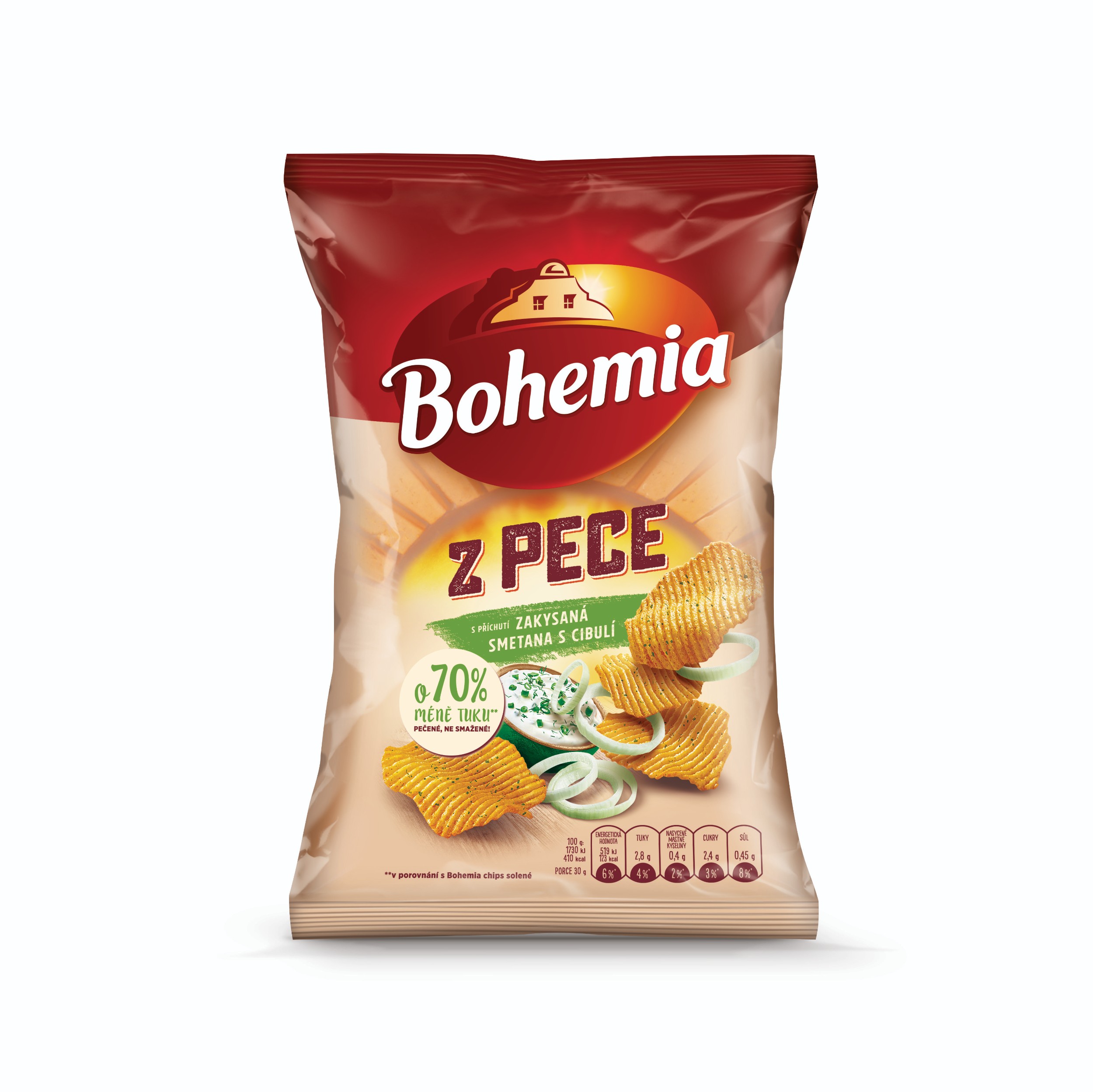 Trvanlivé potraviny - Bohemia Z PECE Chips Zakysaná smetana a cibule 100g