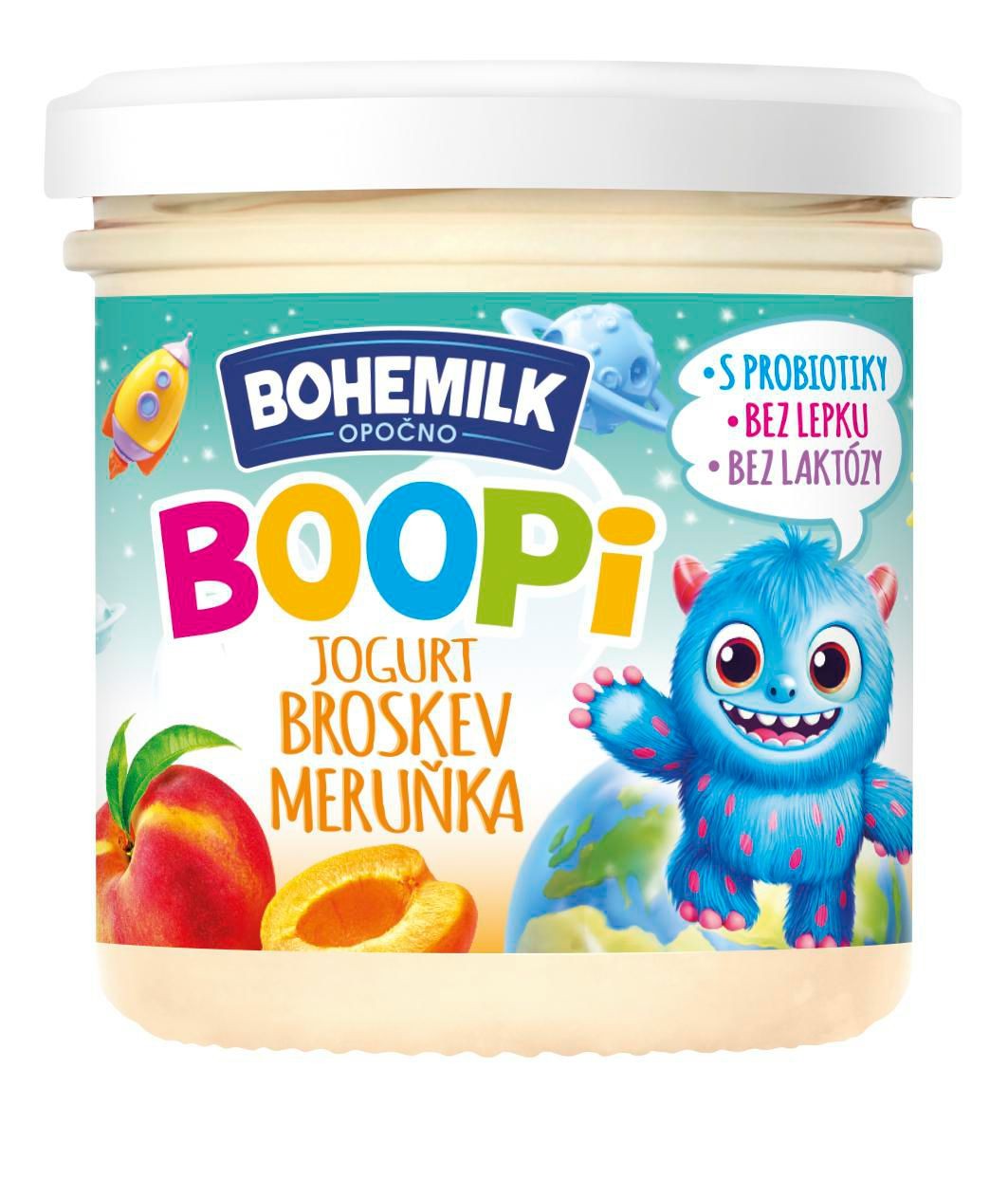 Mléčné a chlazené - Bohemilk BOOPi jogurt broskev - meruňka, 150 g
