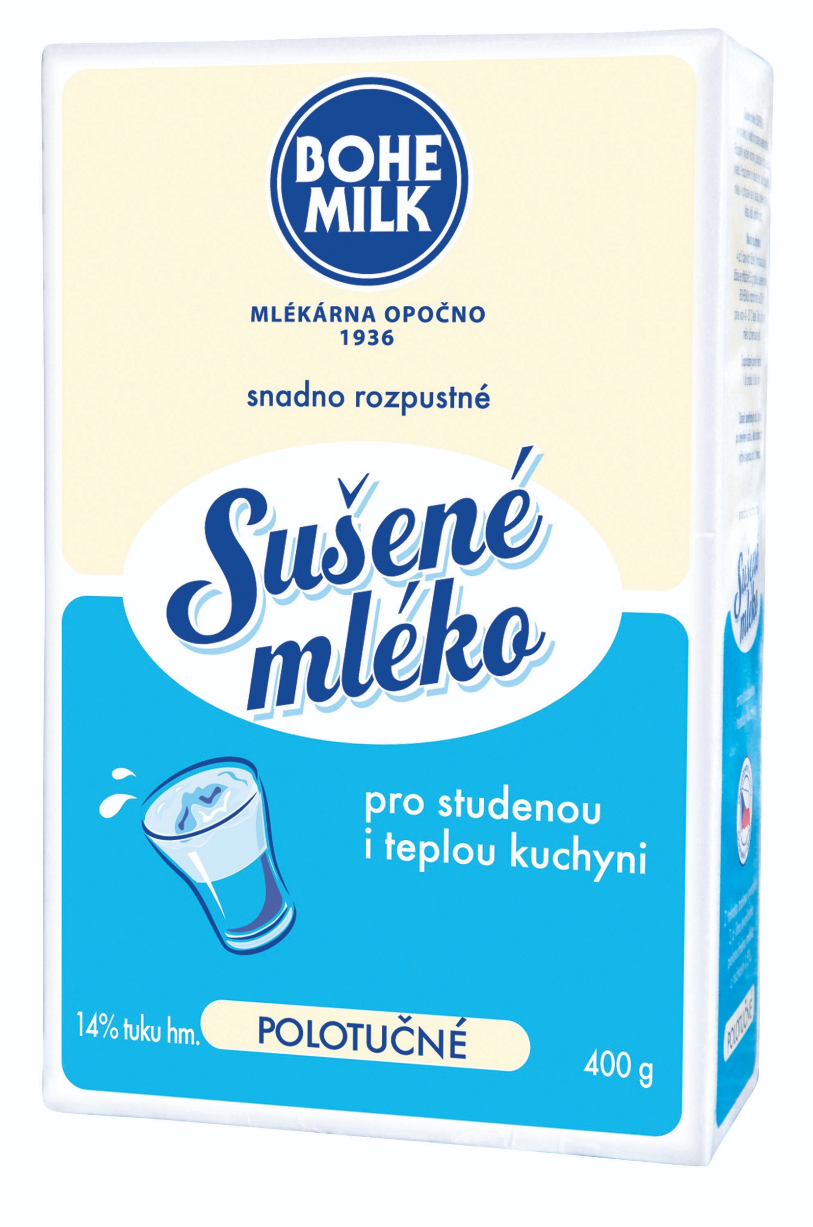 Nápoje - Bohemilk Sušené mléko polotučné 400 g