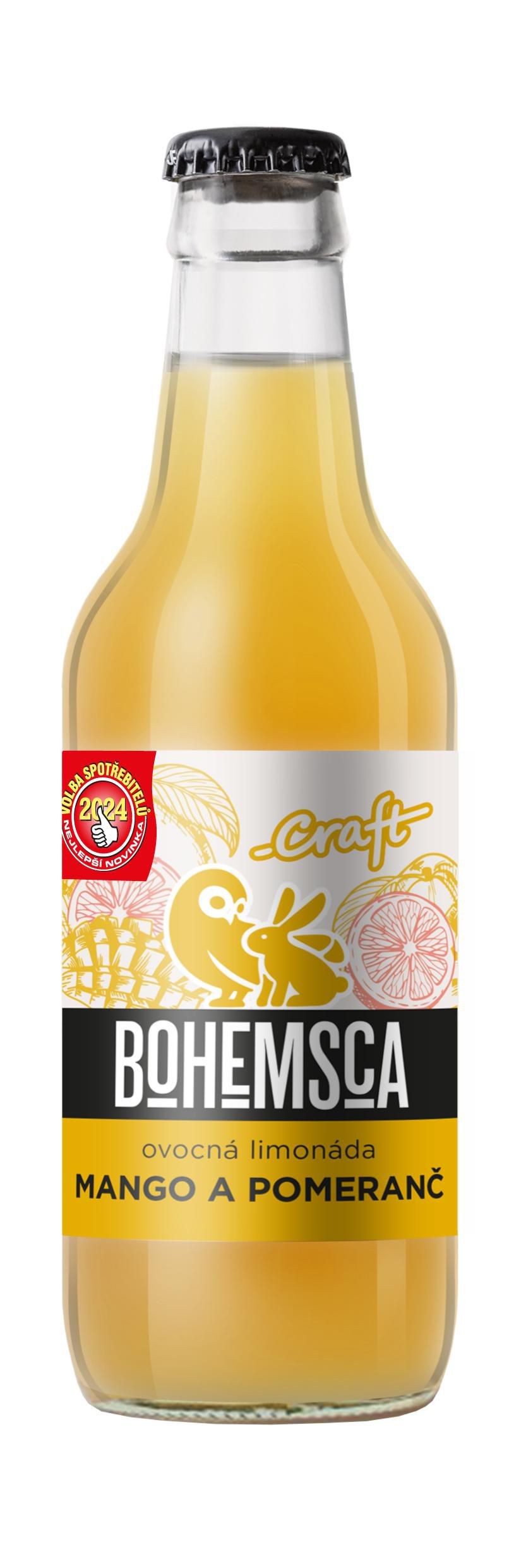 Nápoje - Bohemsca CRAFT limonáda MANGO a POMERANČ 330ml