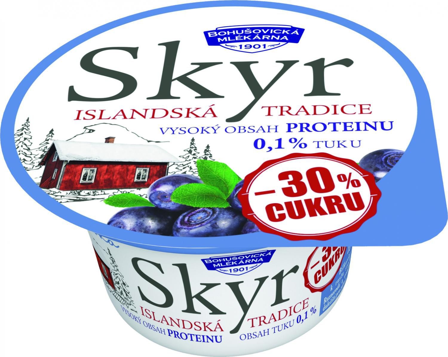Mléčné a chlazené - Bohušovická mlékárna Skyr 0,1% borůvka 140 g
