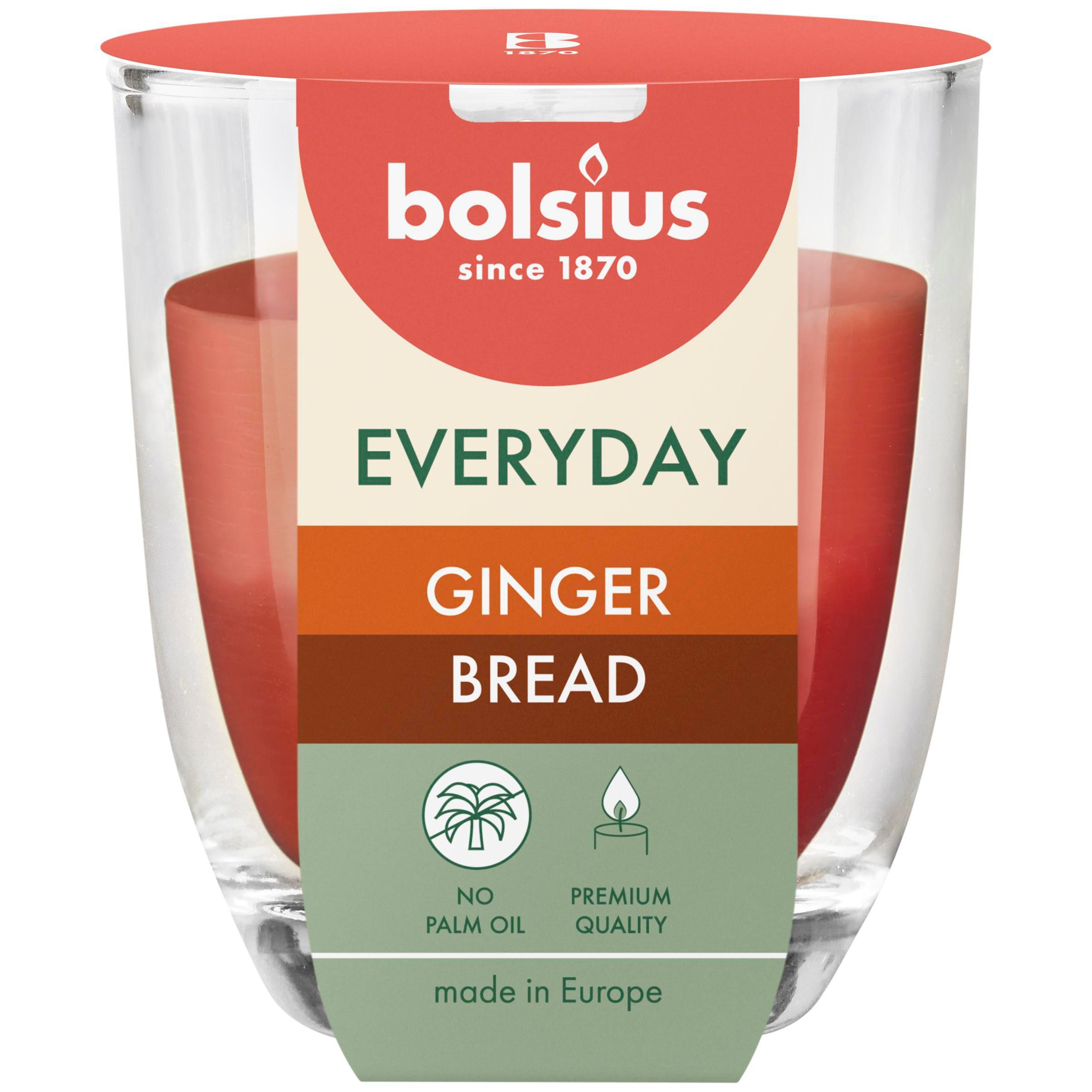 Domácnost a Zahrada - Bolsius Sklo Everyday 70x80mm Duotone Ginger Bread, vonná svíčka 300g