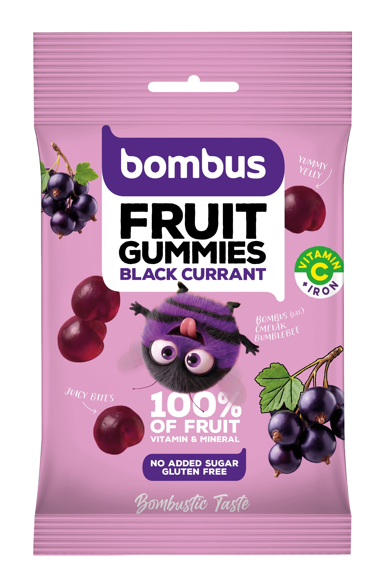 Trvanlivé potraviny - Bombus Fruit energy black currant gummies 35g