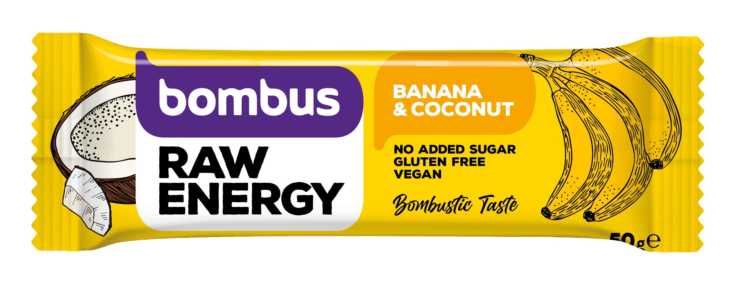 Trvanlivé potraviny - Bombus Raw energy Banana&Coconut 50 g