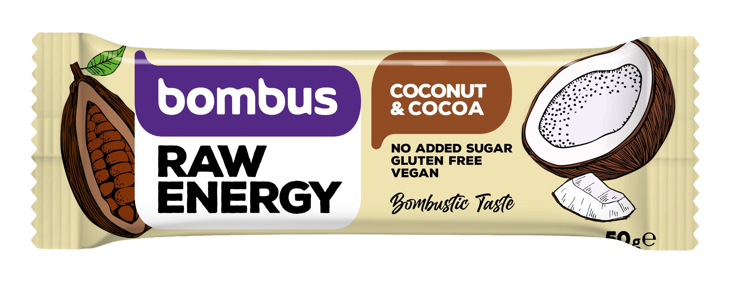 Zdravý svět - Bombus Raw energy coconut & cocoa 50 g