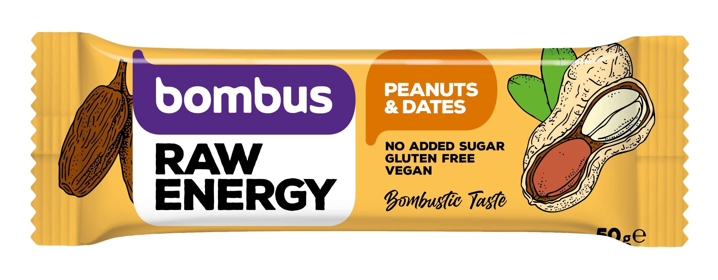 Zdravý svět - Bombus Raw energy peanut & dates 50 g