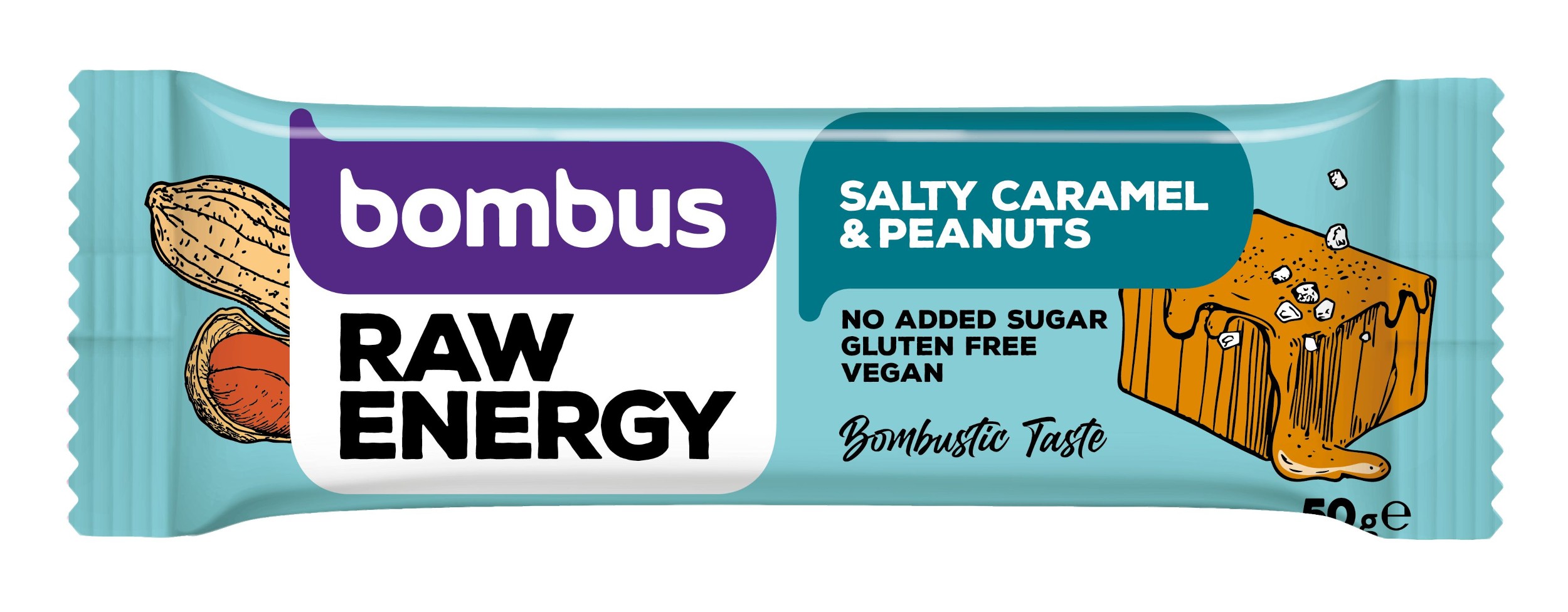 Zdravý svět - Bombus Raw Energy Salty Caramel&Peanuts tyčinka 50g
