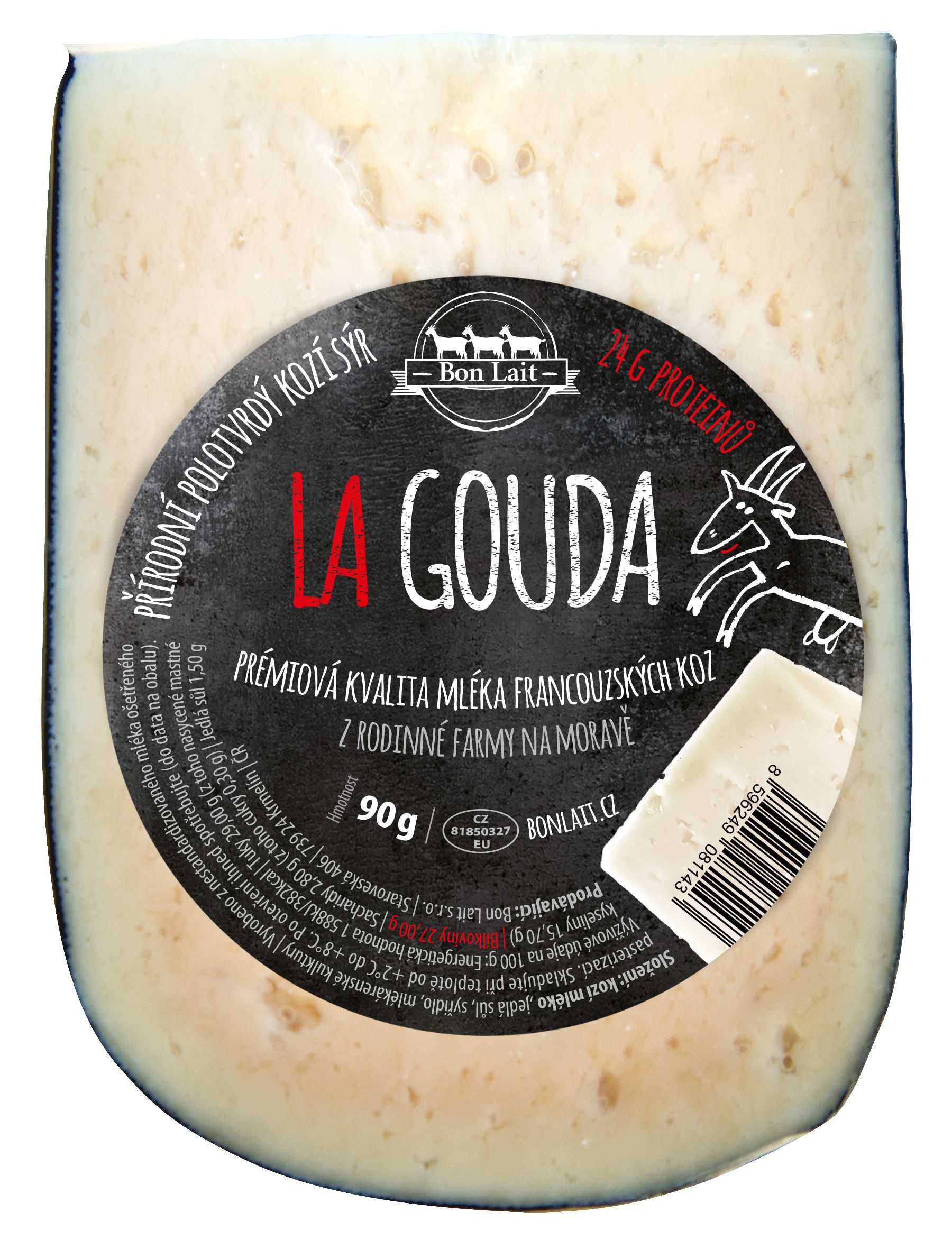 Mléčné a chlazené - Bon Lait Kozí sýr La Gouda 90g