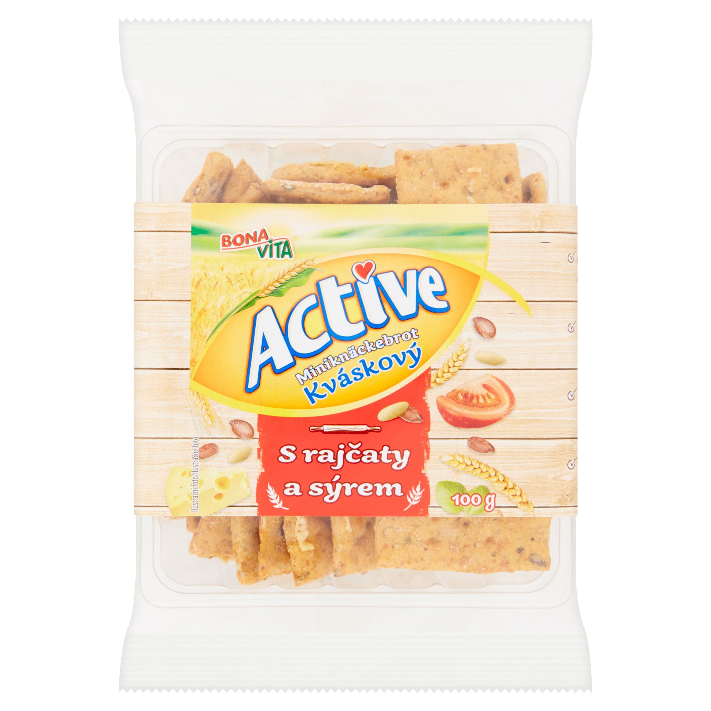Pekárna a cukrárna - Bona Vita Active Kváskový miniknäckebrot s rajčaty a sýrem 100 g