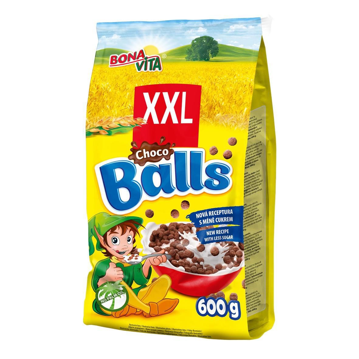 Trvanlivé potraviny - Bona Vita Choco balls cereální kuličky s kakaem 600 g