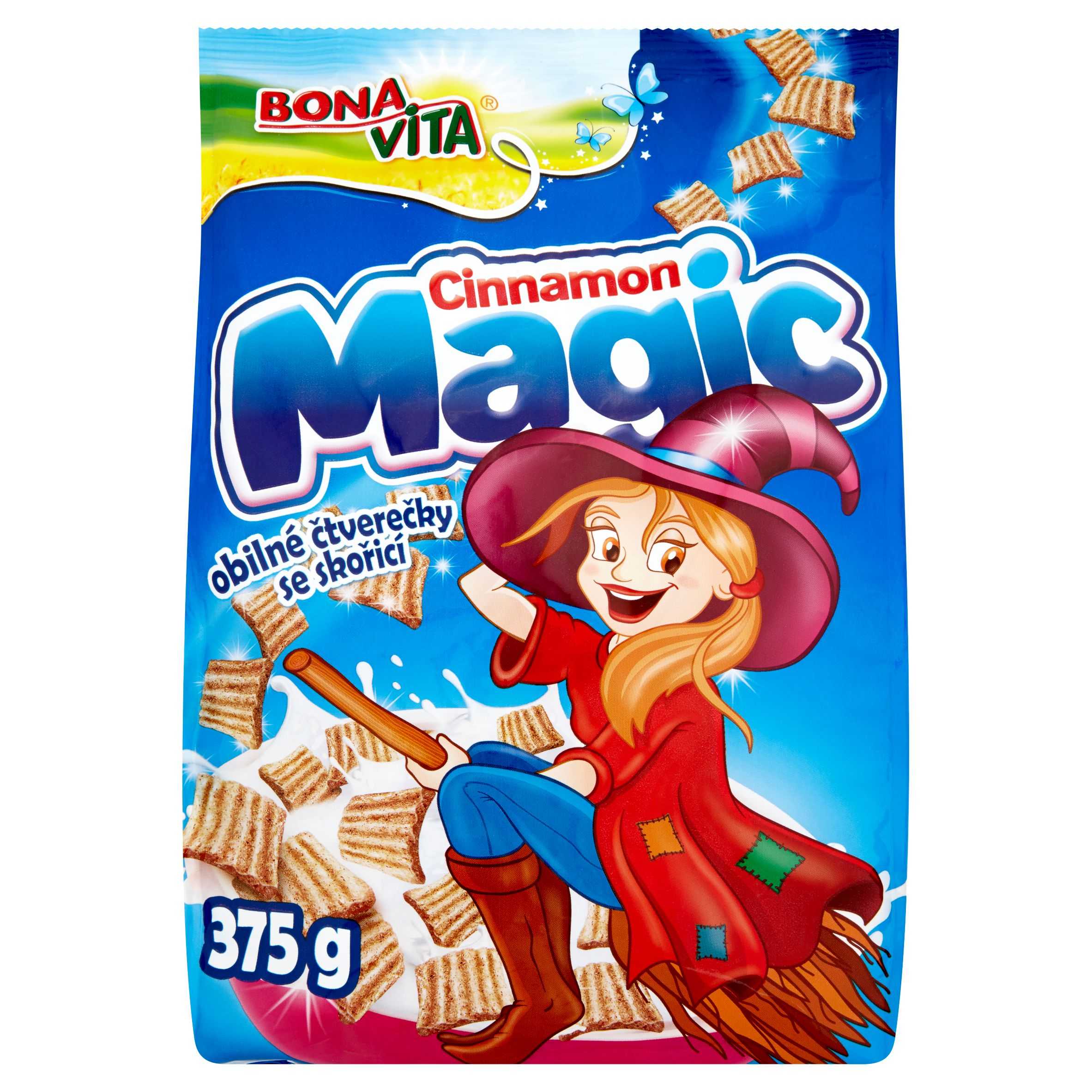 Trvanlivé potraviny - Bona Vita Cinnamon Magic obilné čtverečky se skořicí 375 g