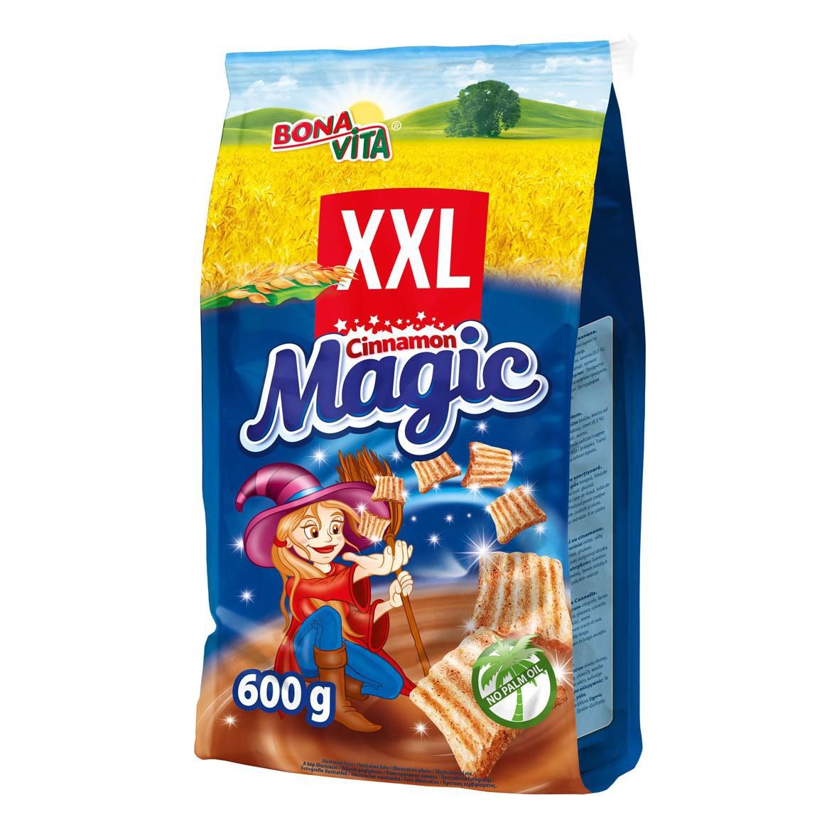 Trvanlivé potraviny - Bona Vita Cinnamon magic obilné čtverečky se skořicí 600 g