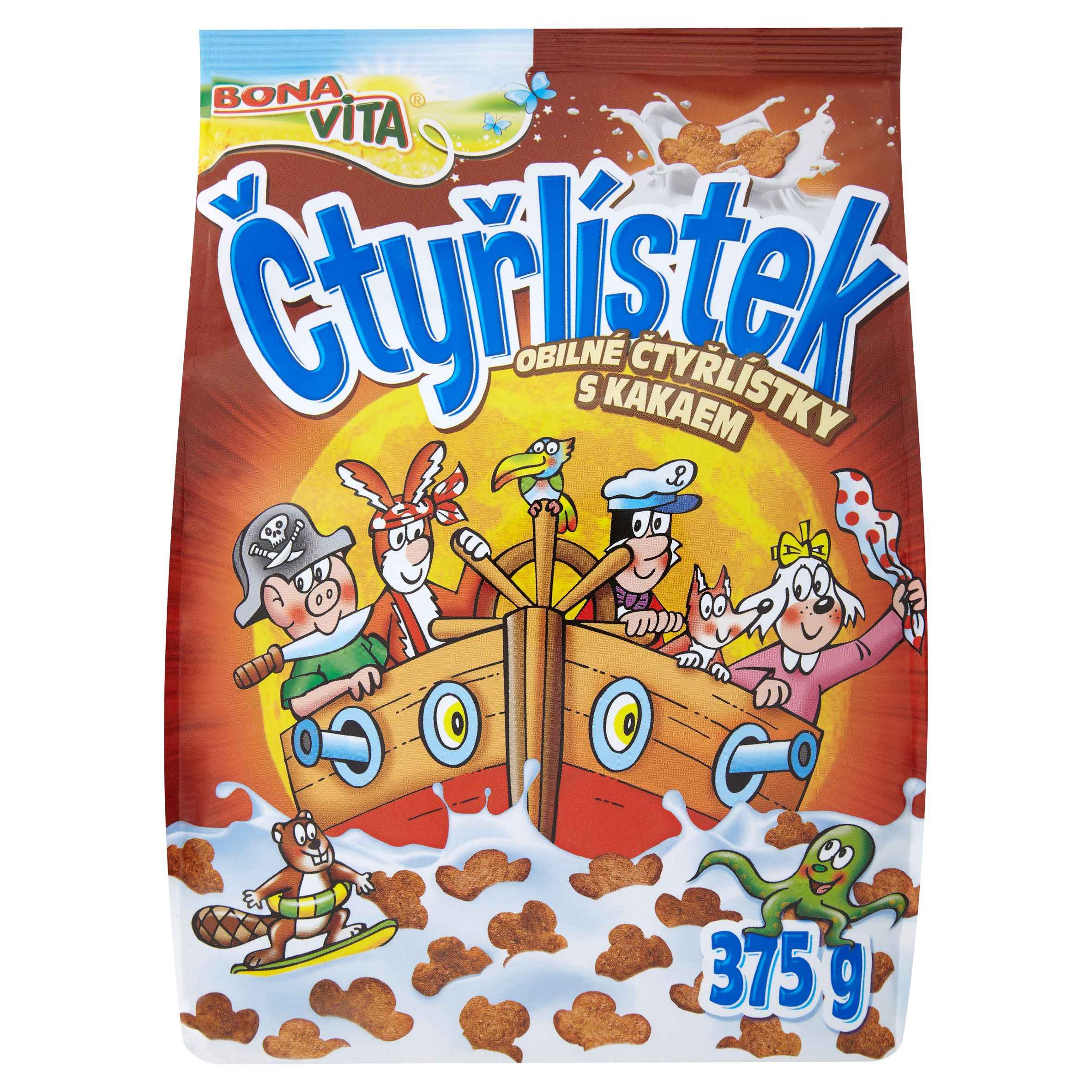Trvanlivé potraviny - Bona Vita Čtyřlístek obilné čtyřlístky s kakaem 375 g