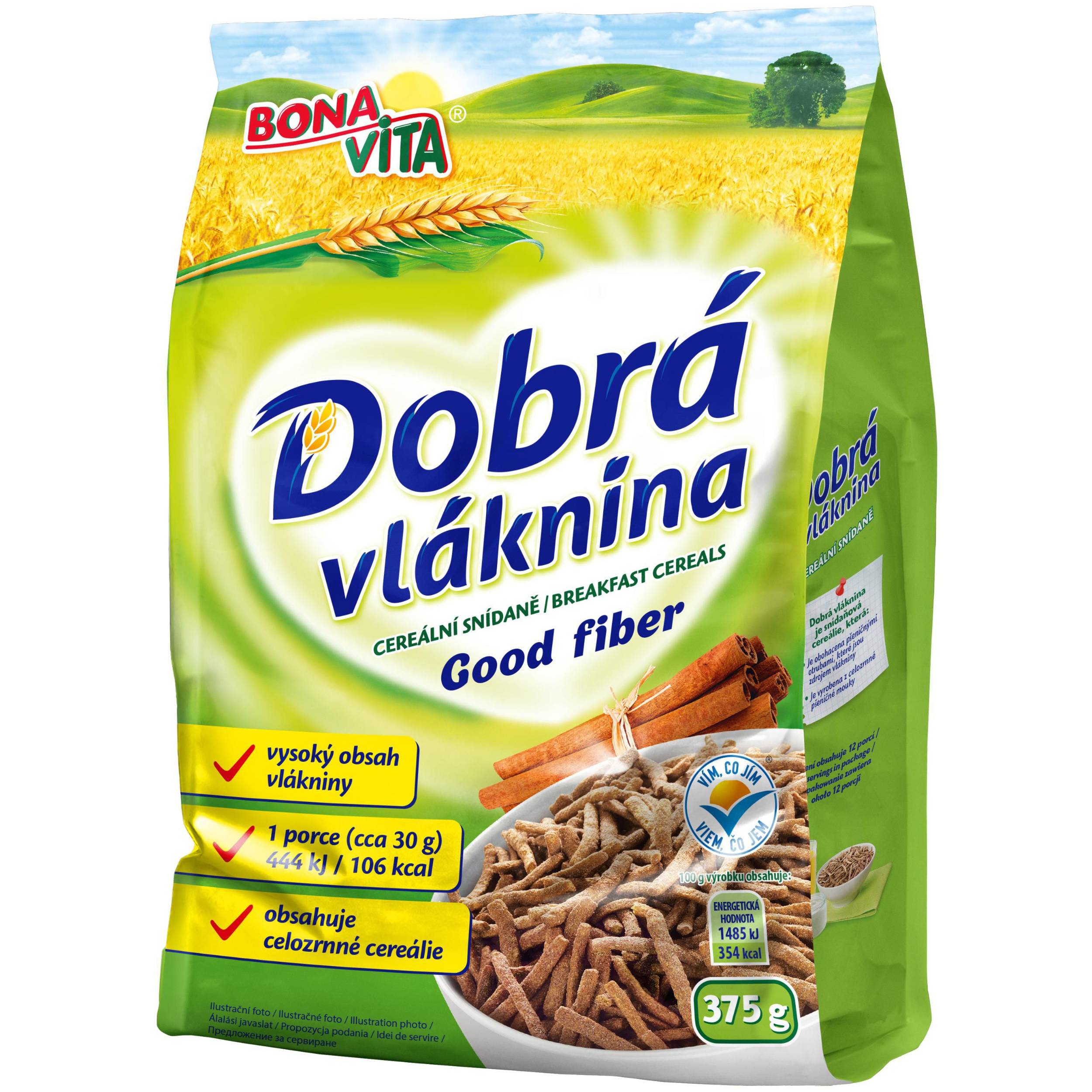 Trvanlivé potraviny - Bona Vita Dobrá vláknina cereální snídaně 375 g