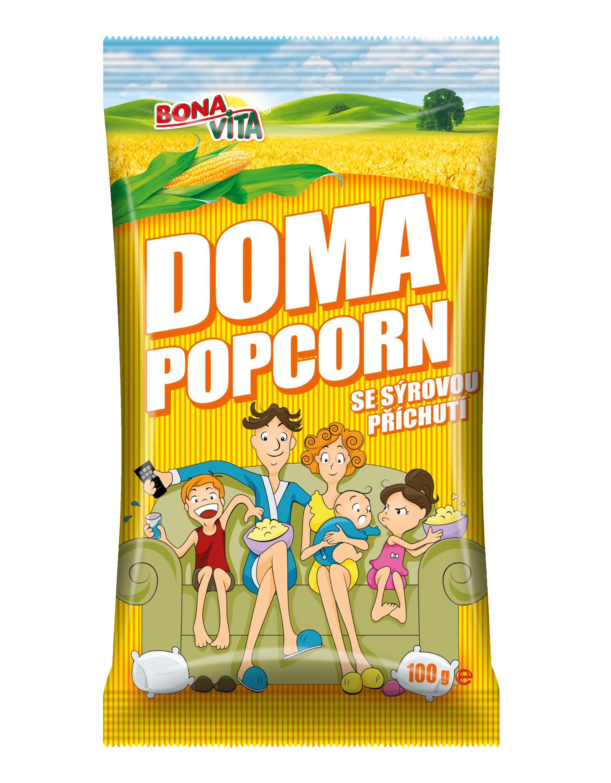 Trvanlivé potraviny - Bona Vita Doma popcorn se sýrovou příchutí 100 g