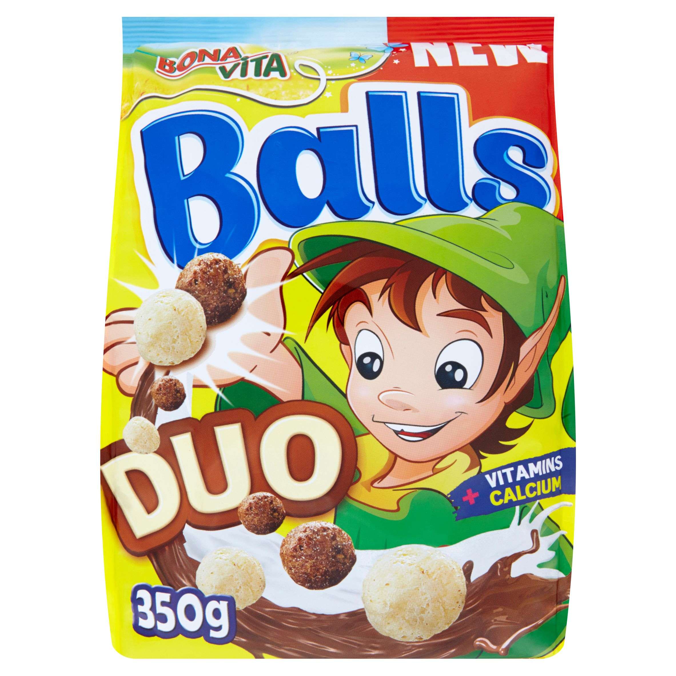 Trvanlivé potraviny - Bona Vita Duo balls směs obilných kuliček s kakaem a s příchutí bílé čokolády 350 g