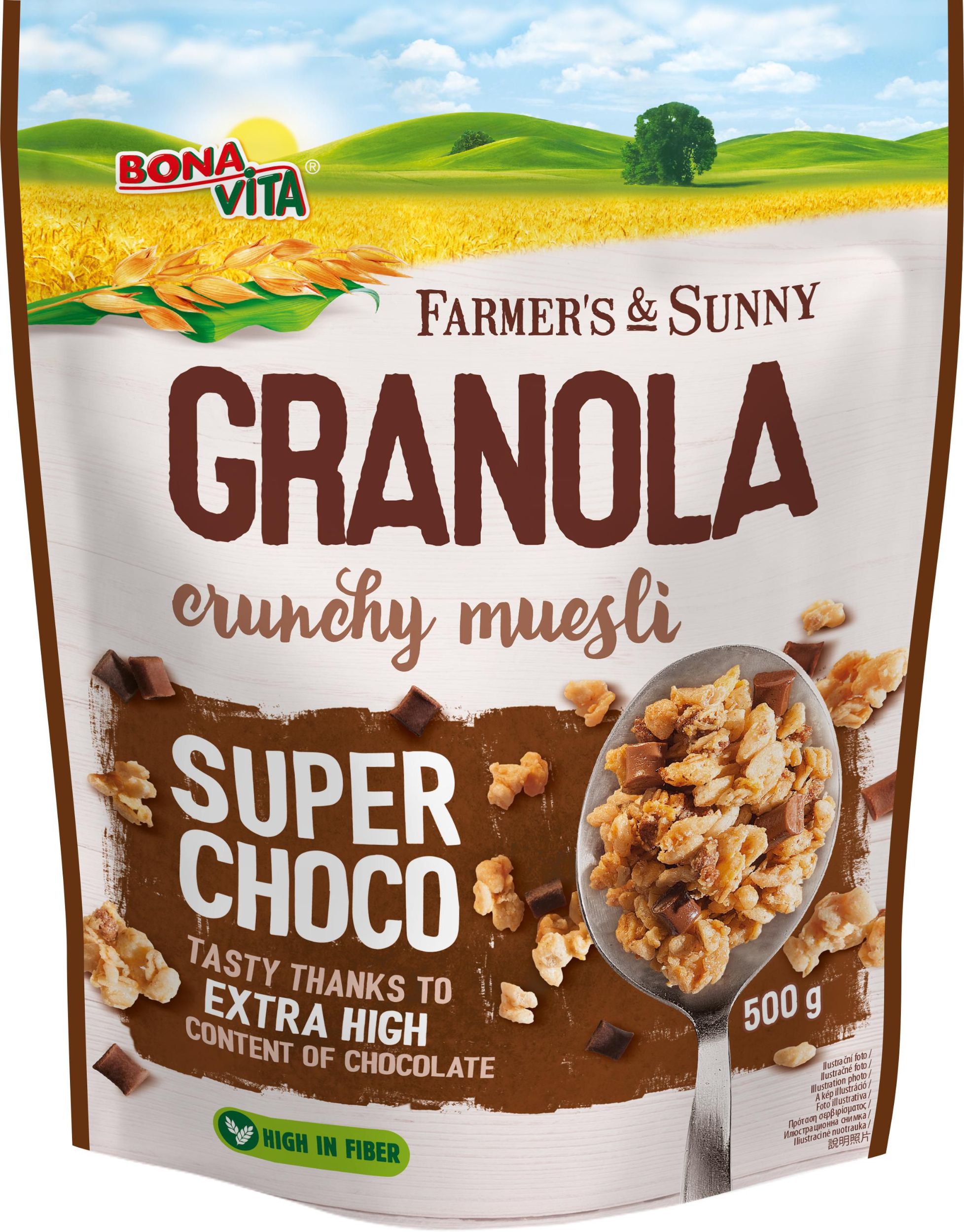 Trvanlivé potraviny - Bona Vita Farmer's & Sunny Granola musli super choco 500 g