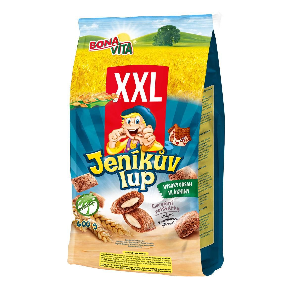 Trvanlivé potraviny - Bona Vita Jeníkův lup cereální taštičky s náplní s mléčnou příchutí 600 g