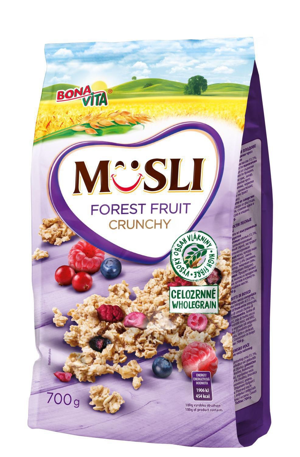 Trvanlivé potraviny - Bona Vita Zapékané křupavé müsli Forest Fruit 700 g