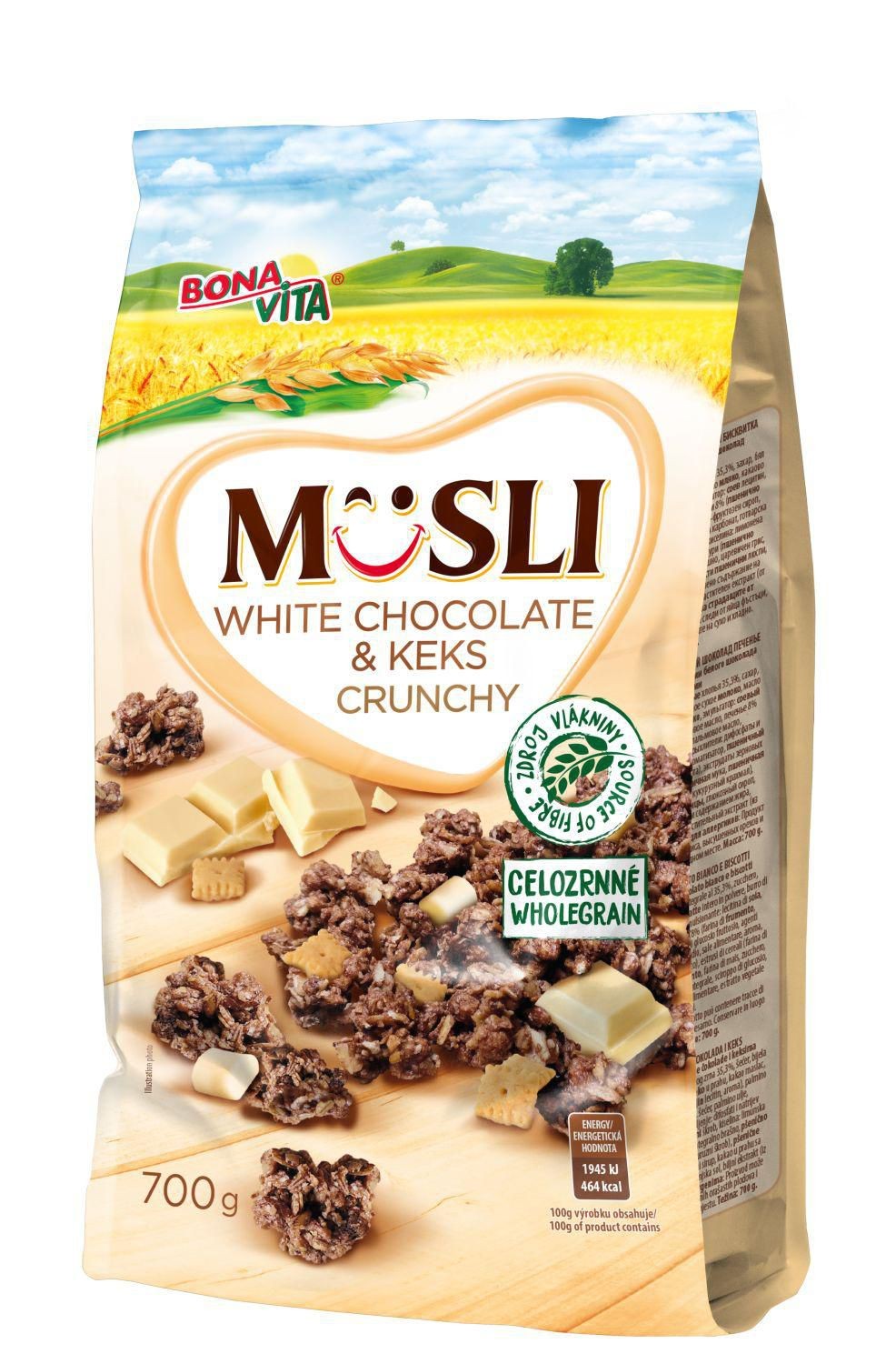 Trvanlivé potraviny - Bona Vita Zapékané křupavé müsli White Chocolate&Keks 700 g