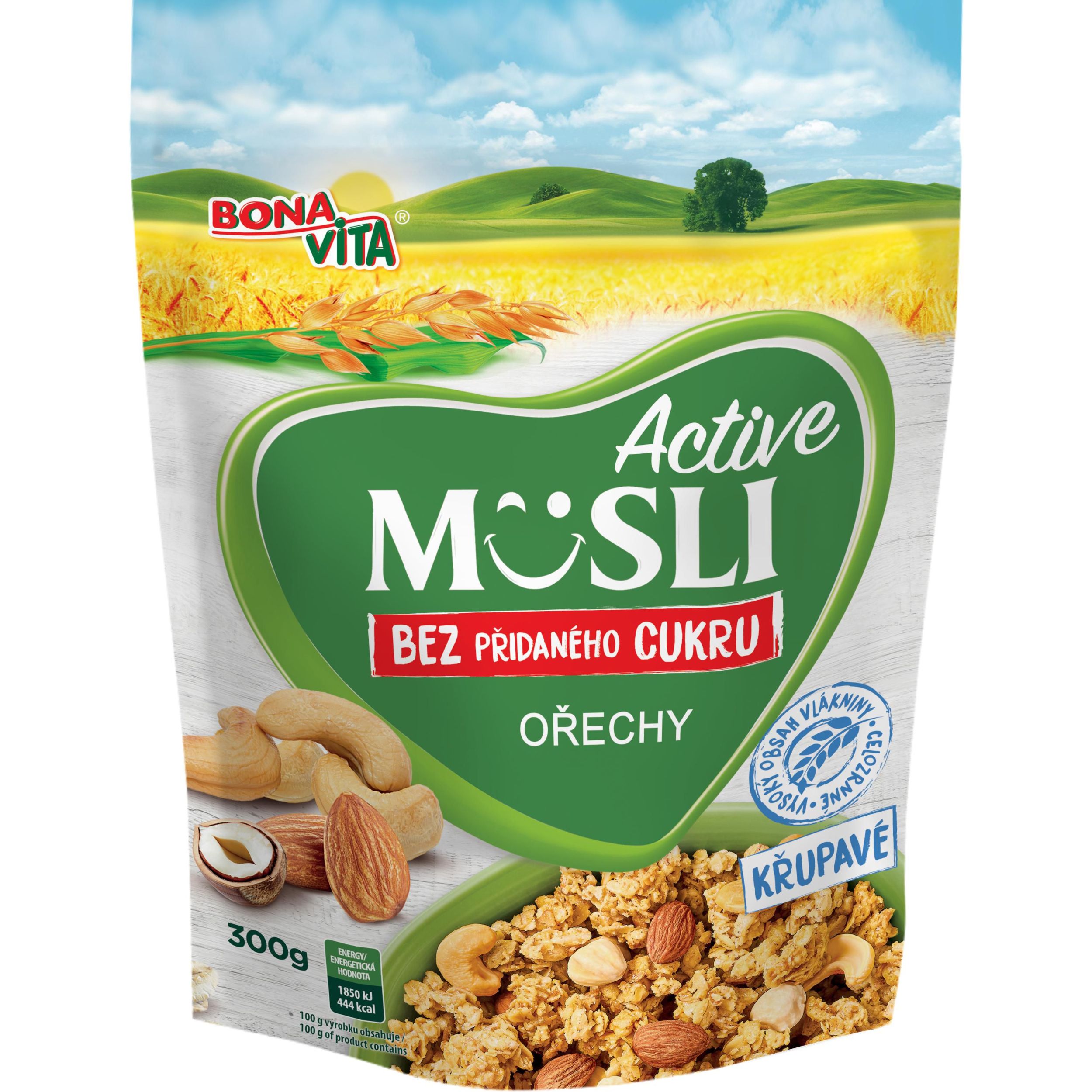 Trvanlivé potraviny - Bonavita Active musli s ořechy 300g