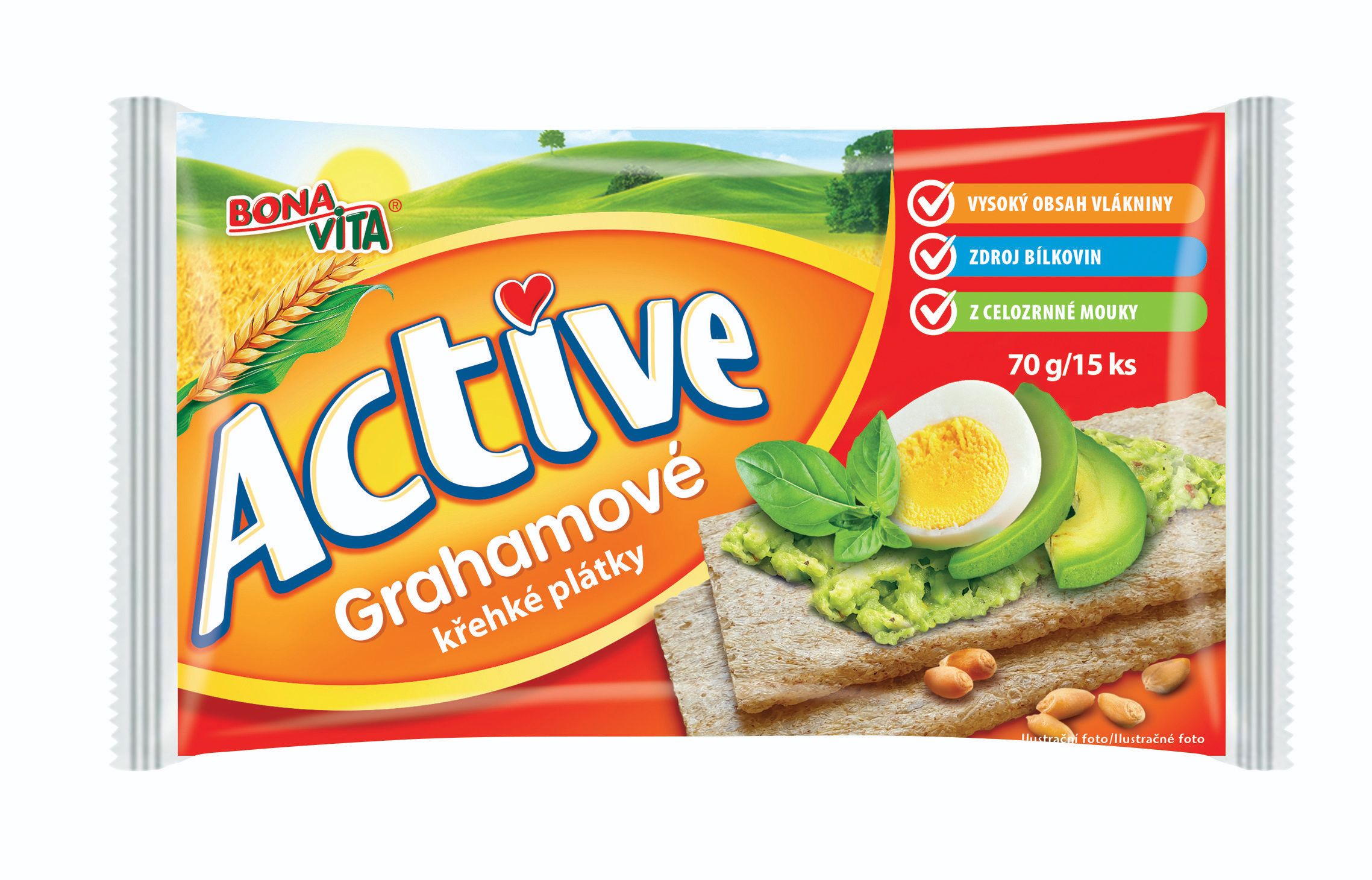 Pekárna a cukrárna - Bonavita Křehké plátky grahamové active 70g