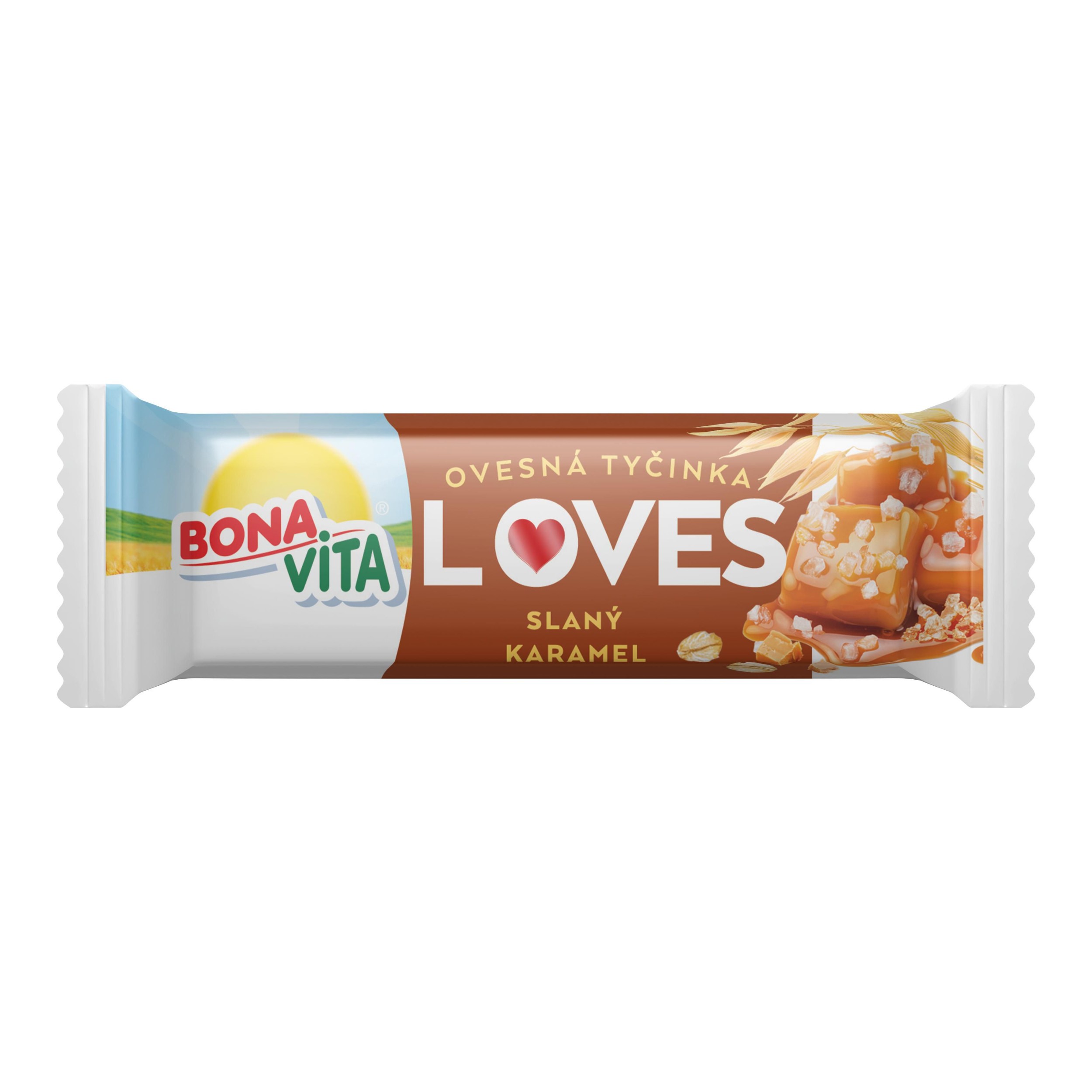 Trvanlivé potraviny - Bonavita LOVES Ovesná tyčinka slaný karamel 40 g