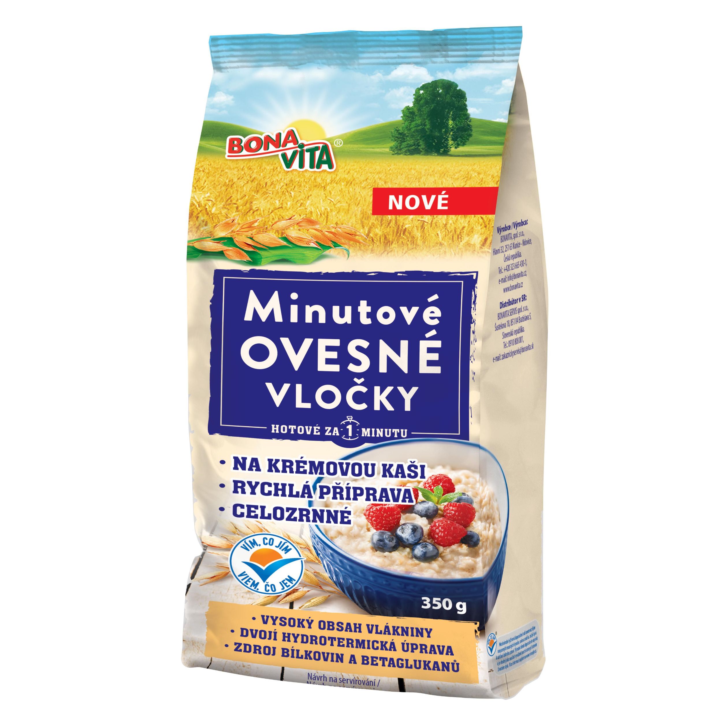 Trvanlivé potraviny - Bonavita Minutové ovesné vločky 350g