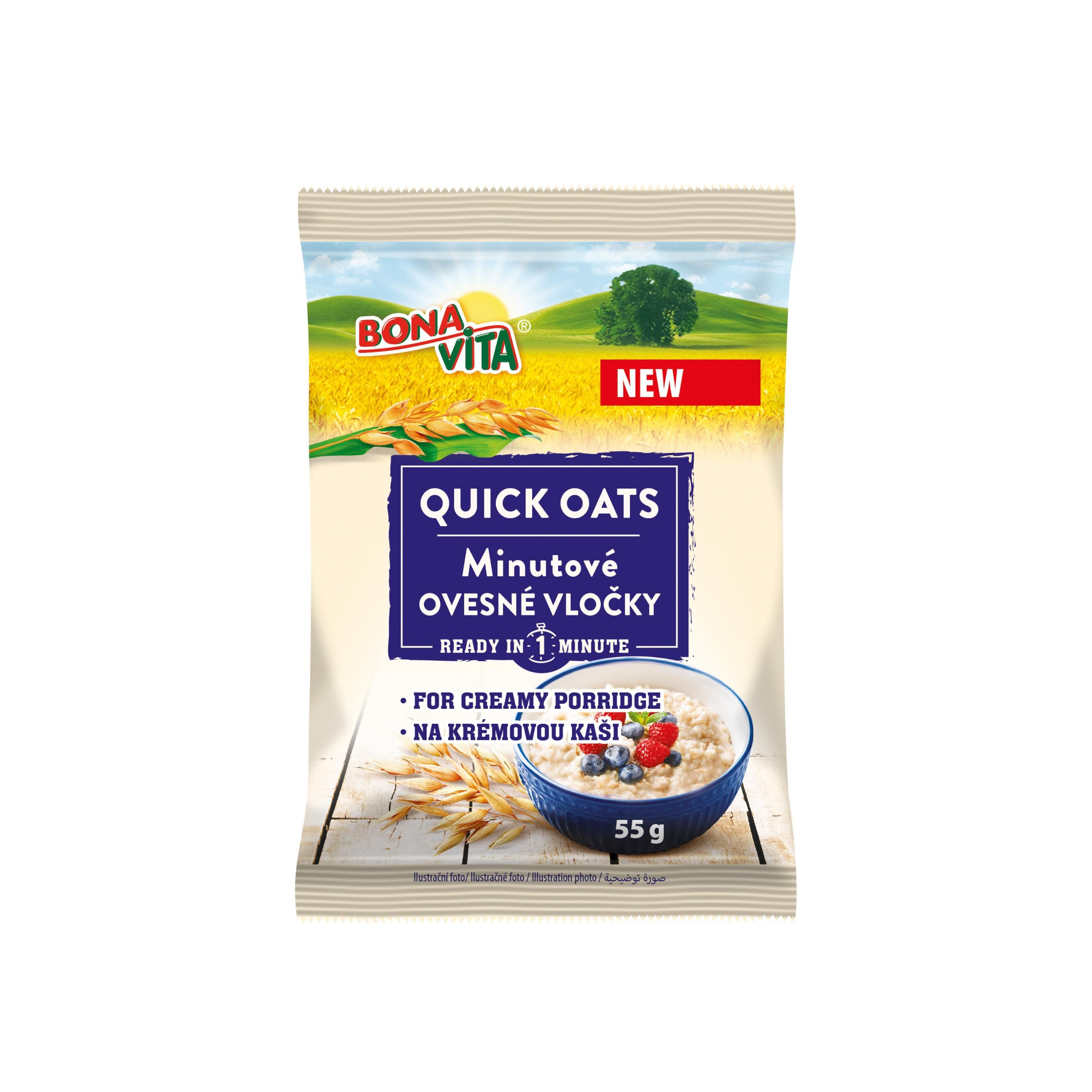 Trvanlivé potraviny - Bonavita Minutové ovesné vločky 55g
