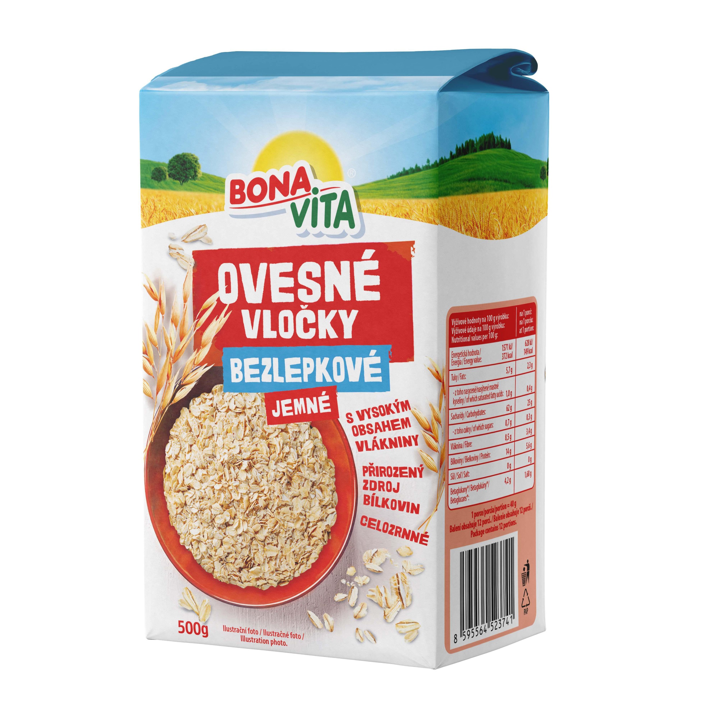 Zdravý svět - Bonavita Ovesné vločky jemné bez lepku 500g