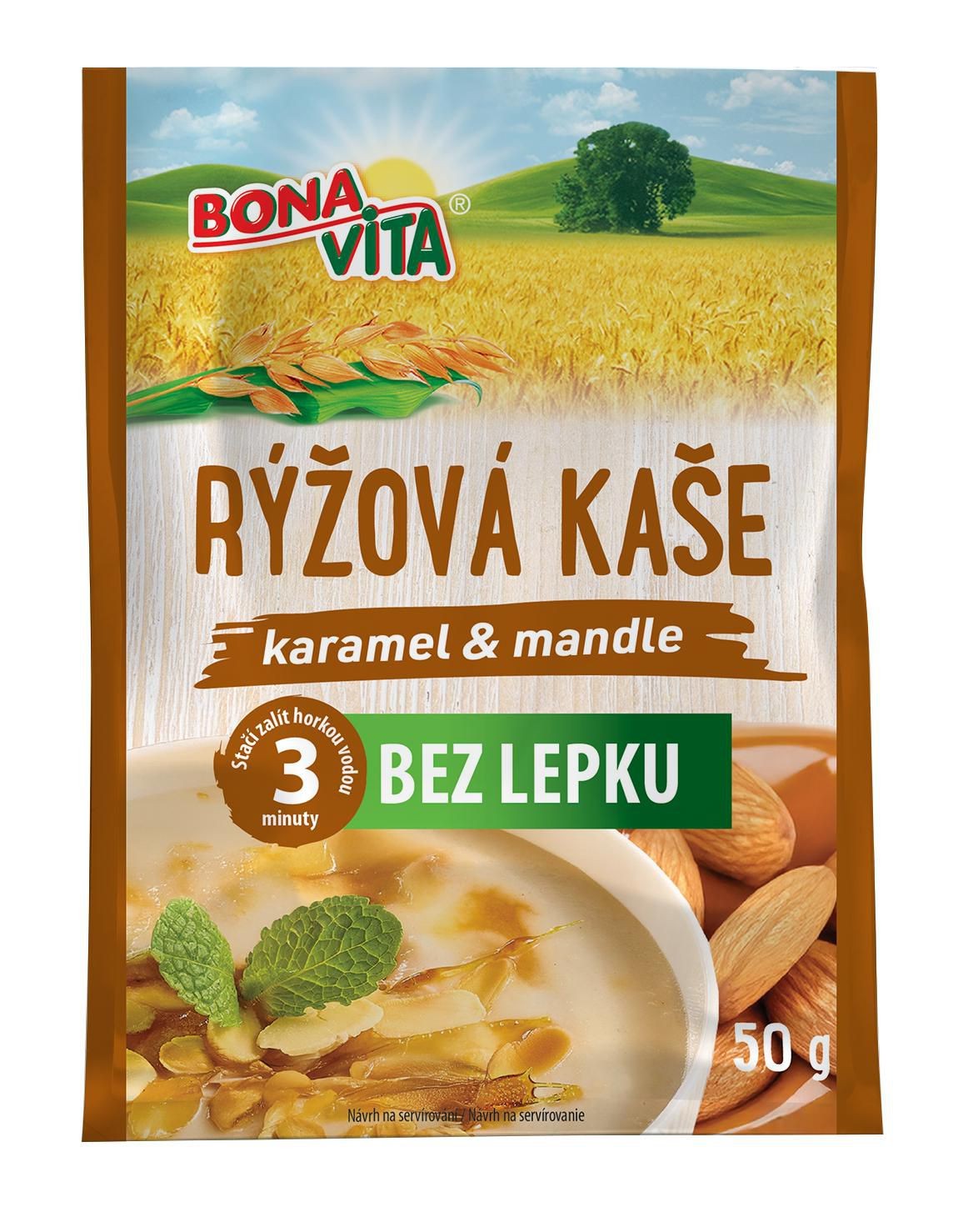 Zdravý svět - Bonavita Rýžová kaše karamel, mandle 50g