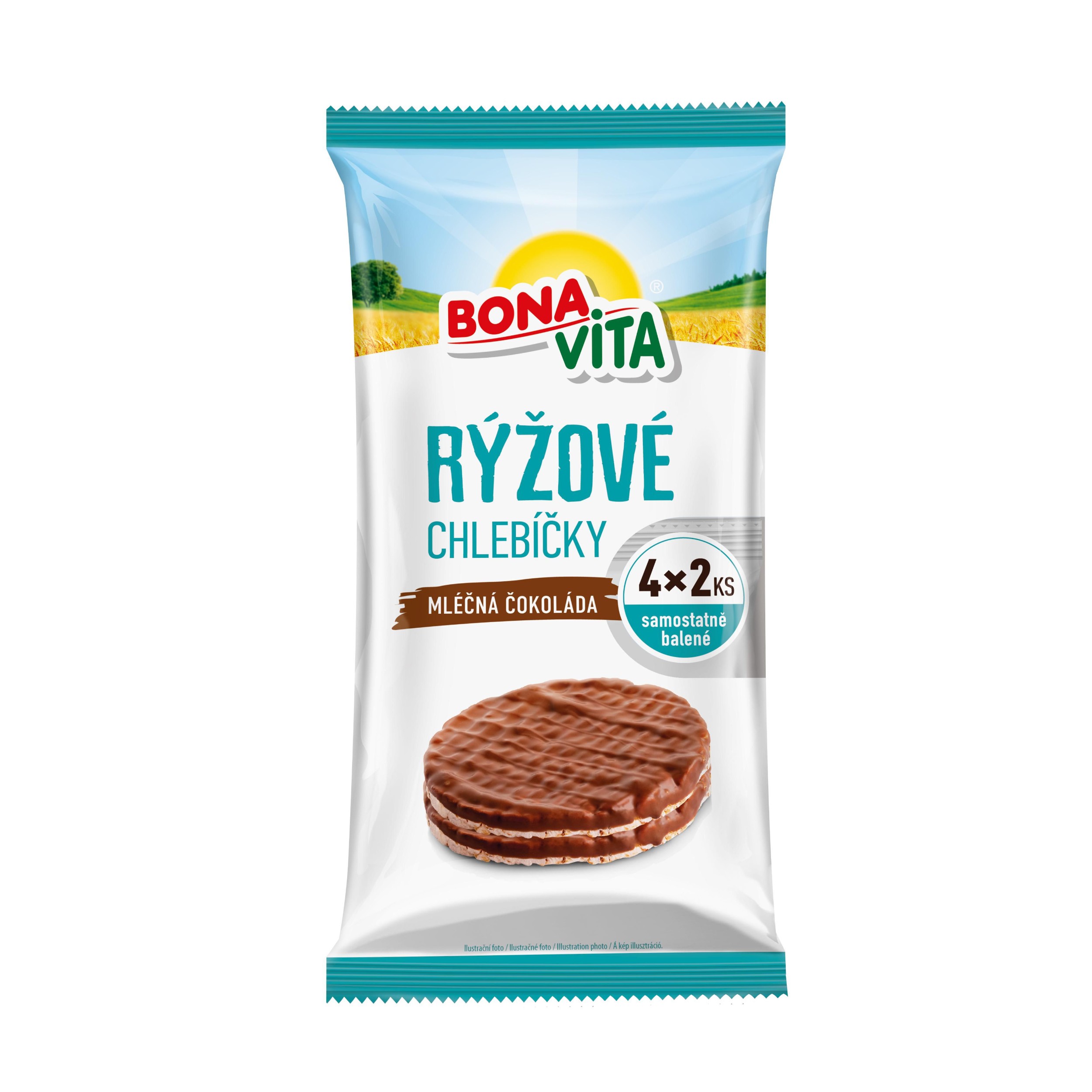 Pekárna a cukrárna - Bonavita Rýžové chlebíčky s mléčnou čokoládou 4x2ks