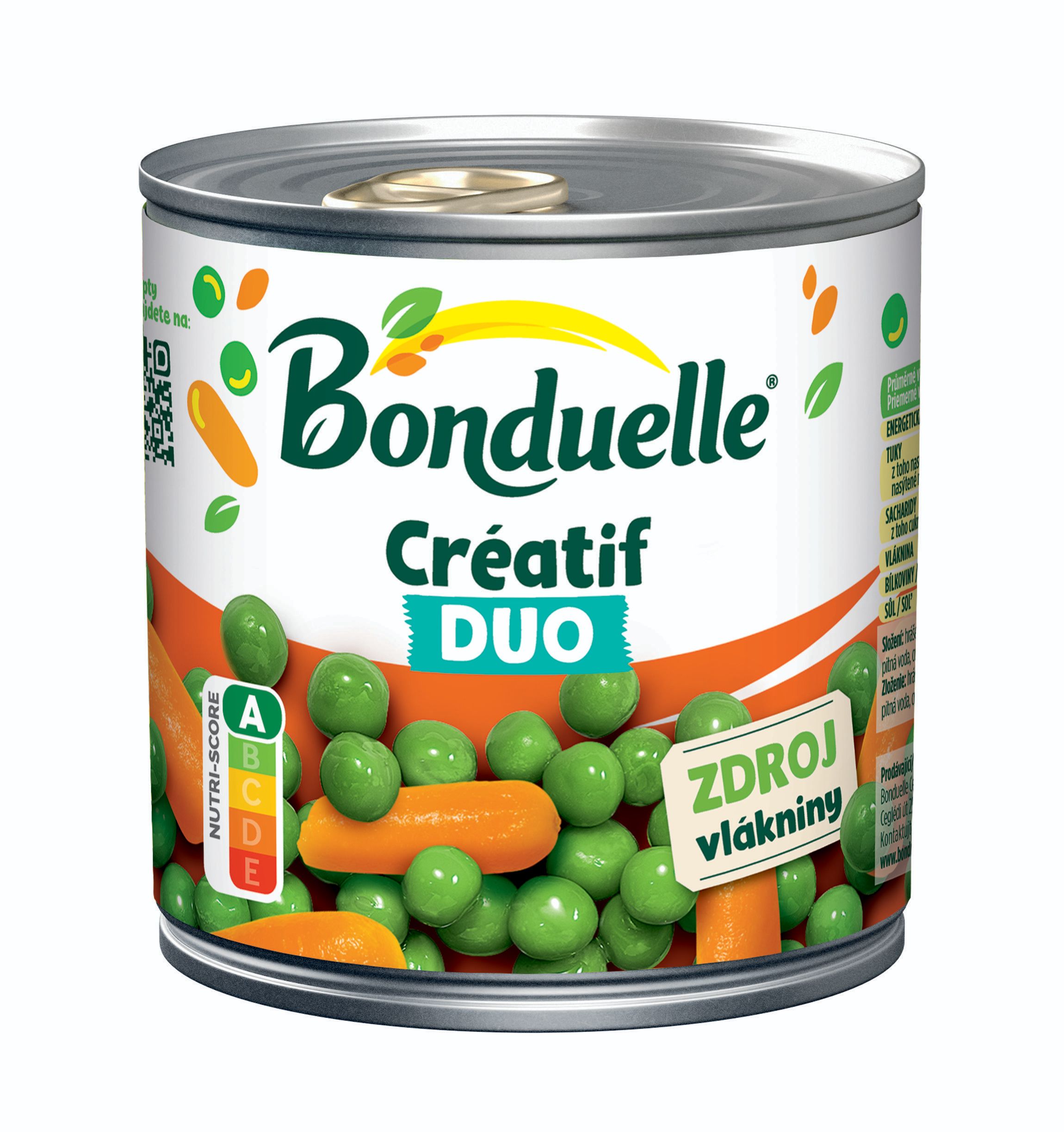 Trvanlivé potraviny - Bonduelle Créatif Hrášek s baby karotkou Duo Mix 425 ml
