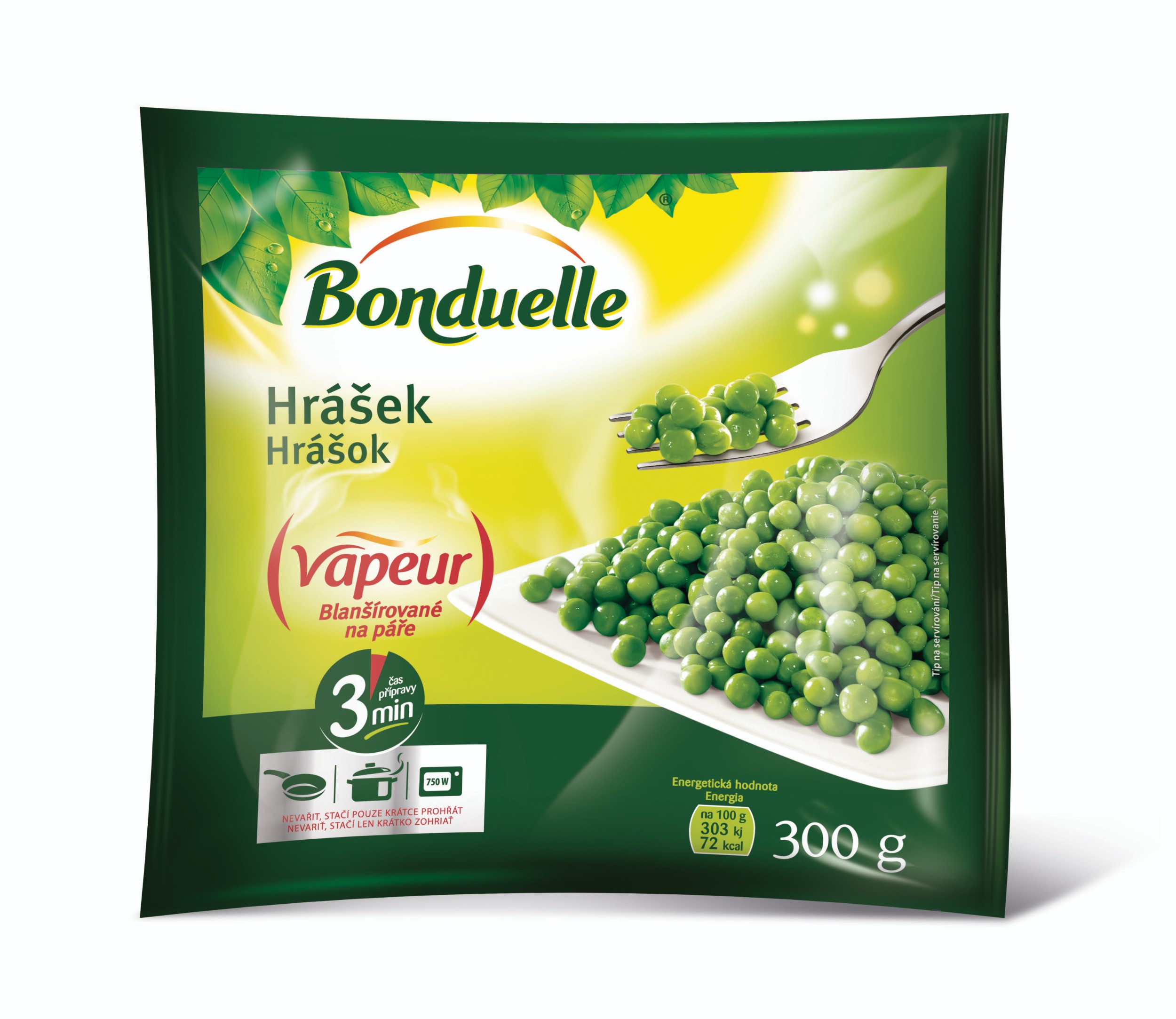 Mražené potraviny - Bonduelle Vapeur Hrášek mražený 300 g